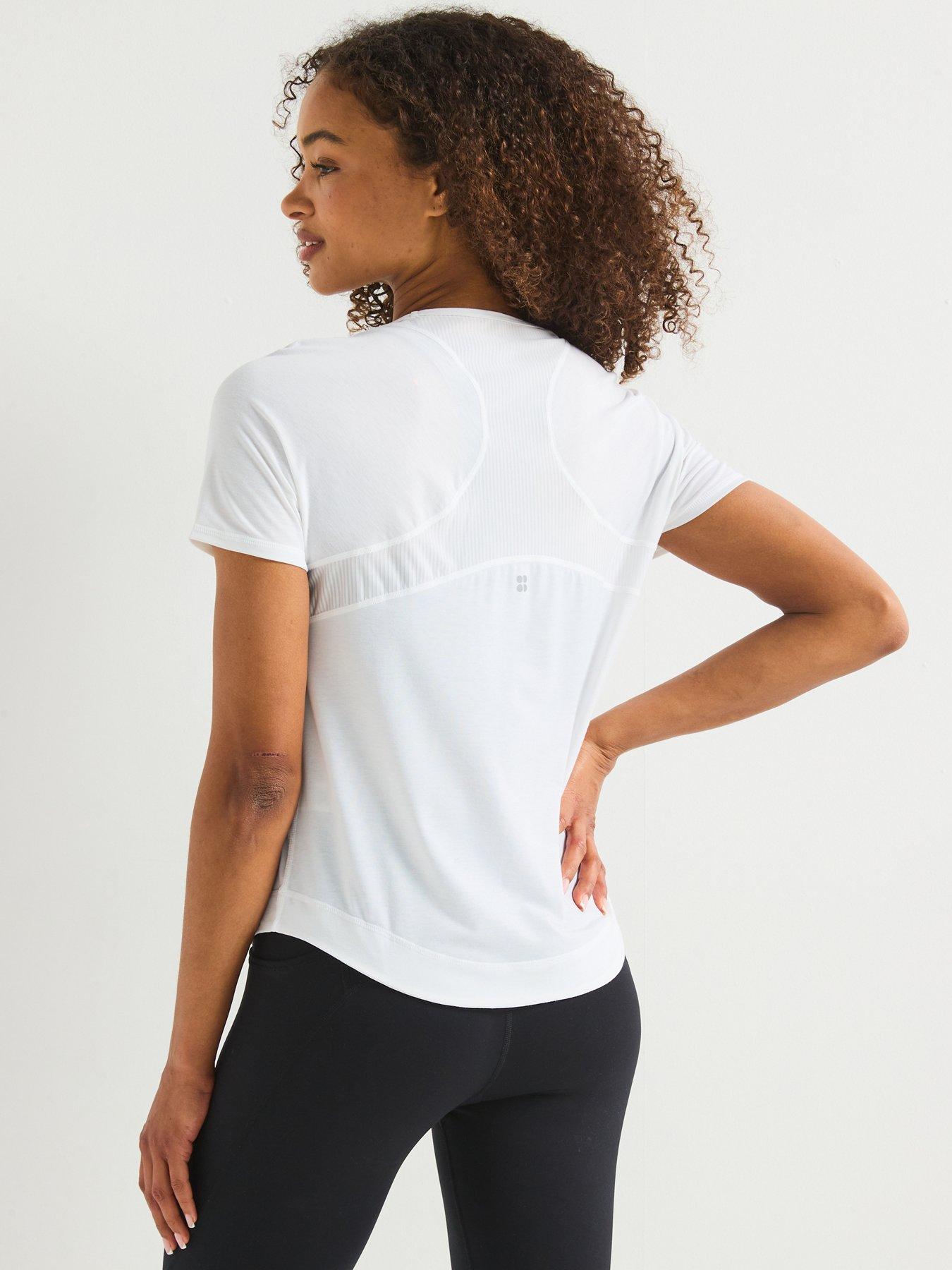 Image 2 of 5 of Sweaty Betty Womens Training Breathe Easy Short Sleeve Top - White