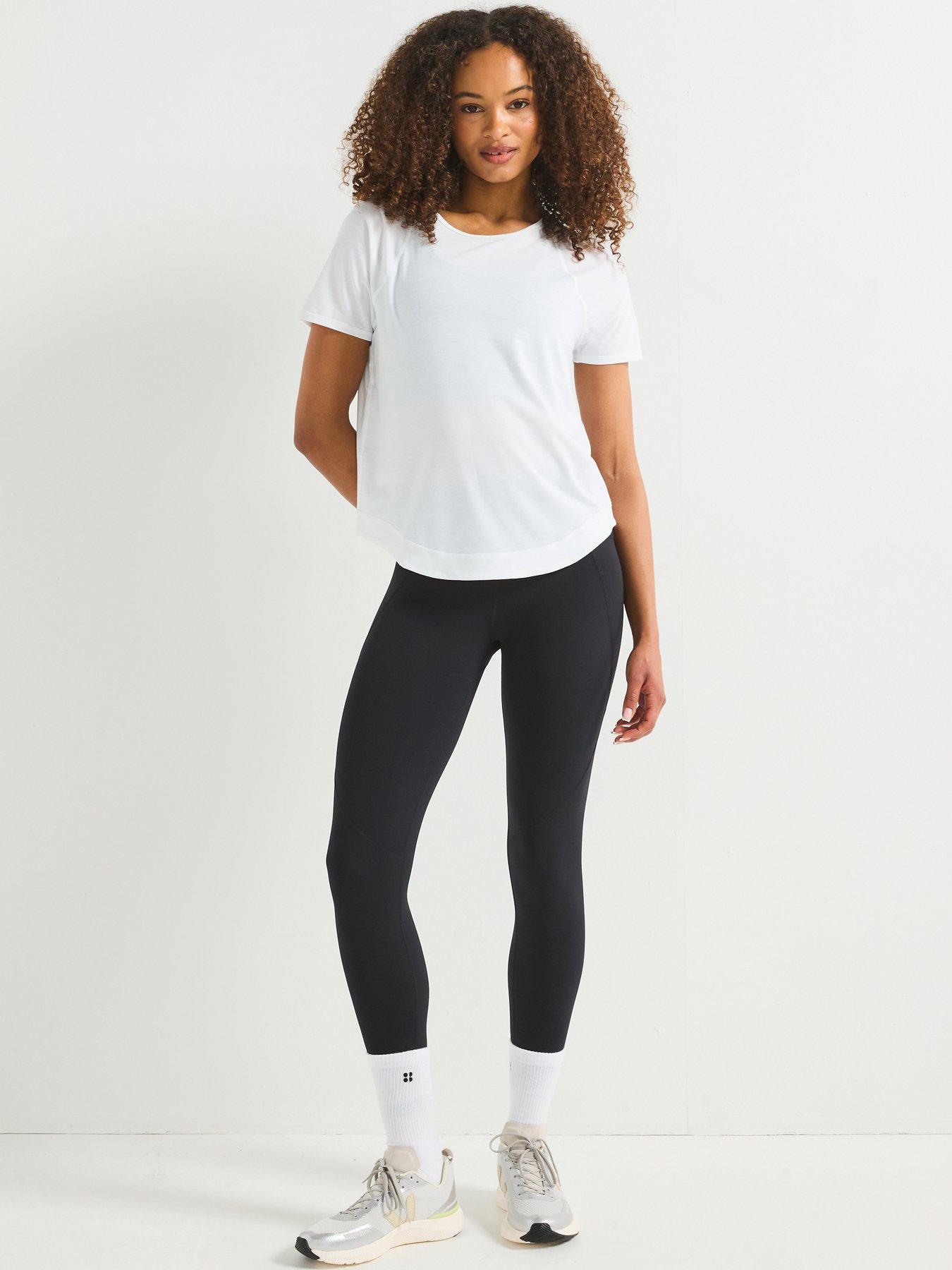 Image 3 of 5 of Sweaty Betty Womens Training Breathe Easy Short Sleeve Top - White