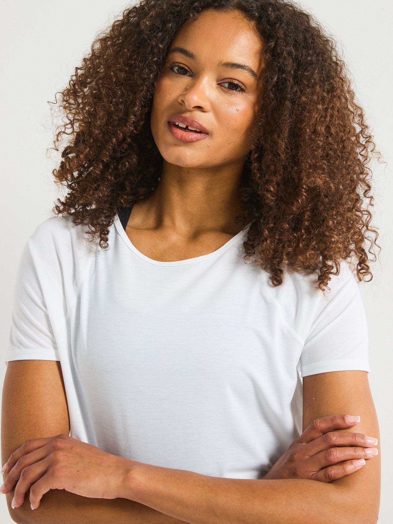 Image 4 of 5 of Sweaty Betty Womens Training Breathe Easy Short Sleeve Top - White