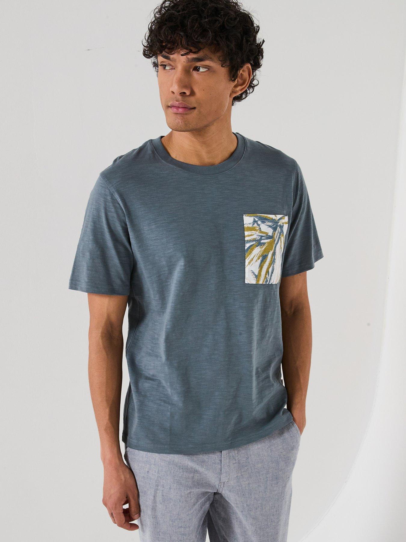 undefined Split Printed Pocket T-Shirt - Blue