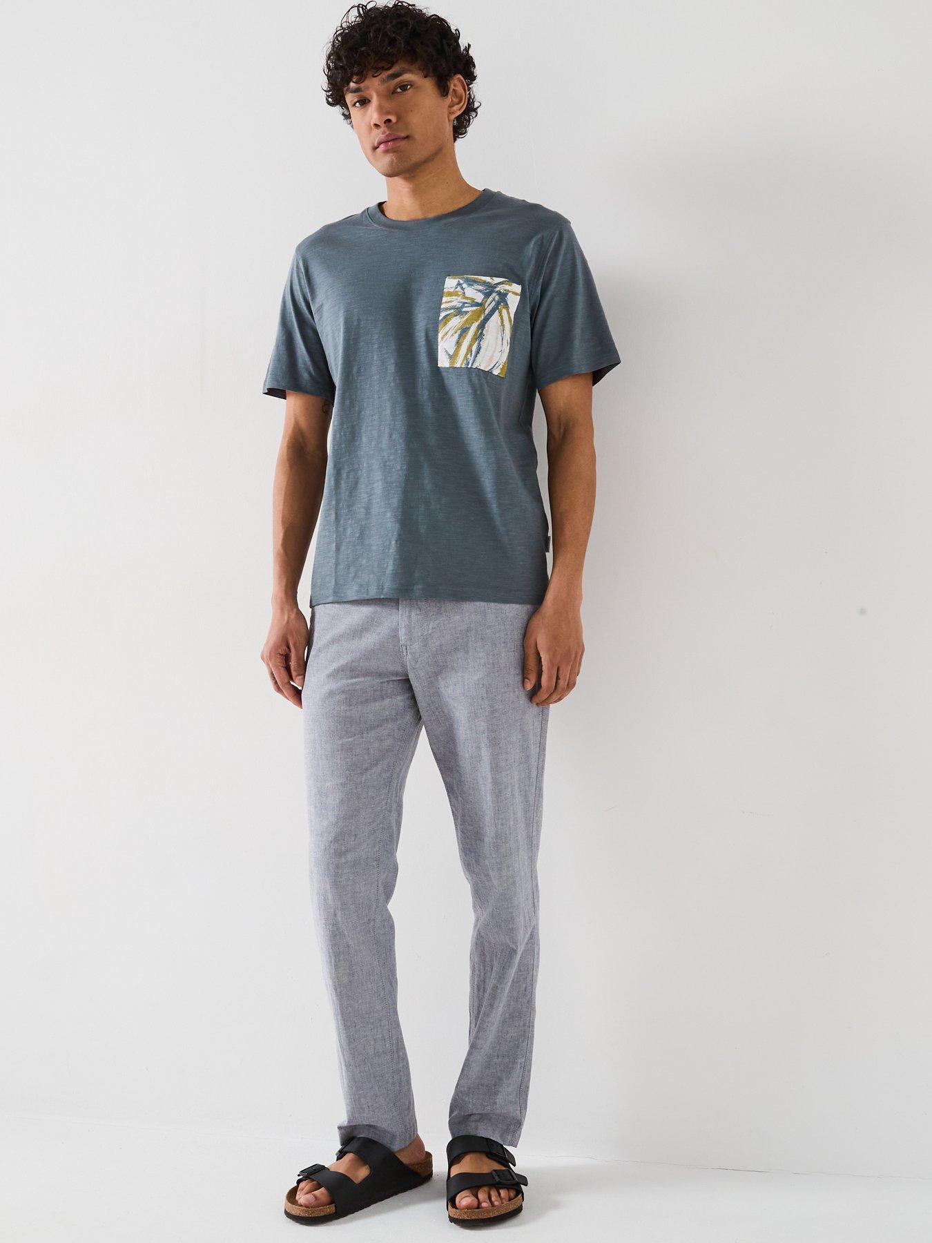 Image 3 of 6 of Jack & Jones Split Printed Pocket T-Shirt - Blue