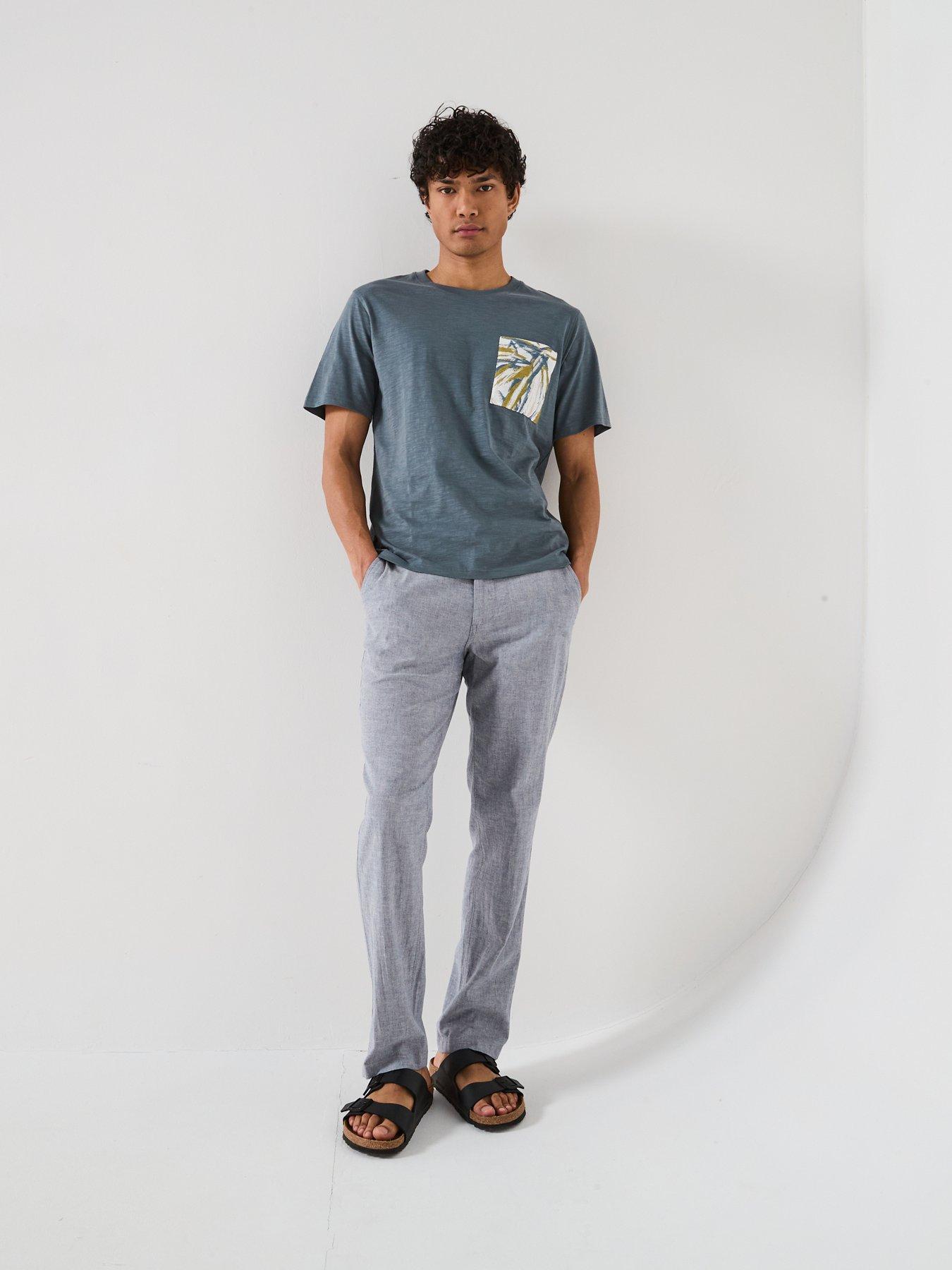 Image 6 of 6 of Jack & Jones Split Printed Pocket T-Shirt - Blue