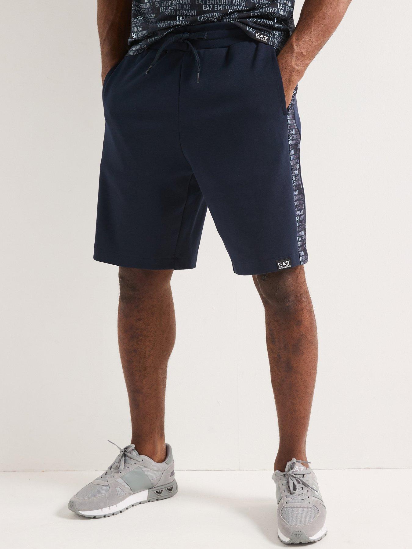 undefined Train Monogram Sweat Shorts - Dark Blue