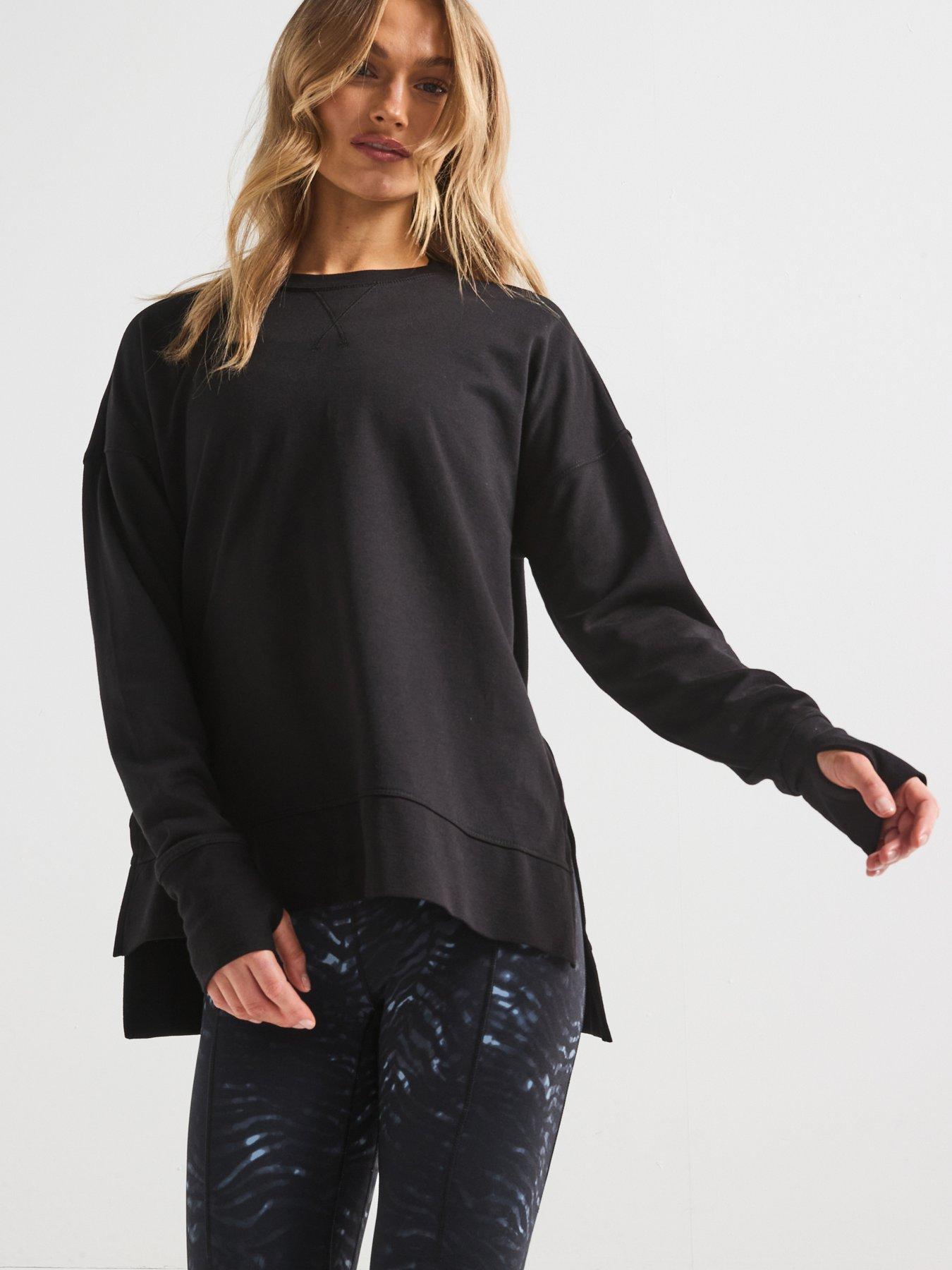 Image 1 of 6 of Sweaty Betty Womens Training After Class Longline Sweatshirt - Black