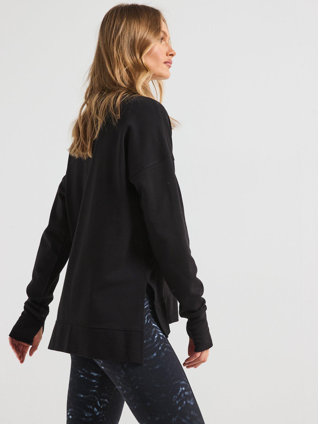 Image 2 of 6 of Sweaty Betty Womens Training After Class Longline Sweatshirt - Black