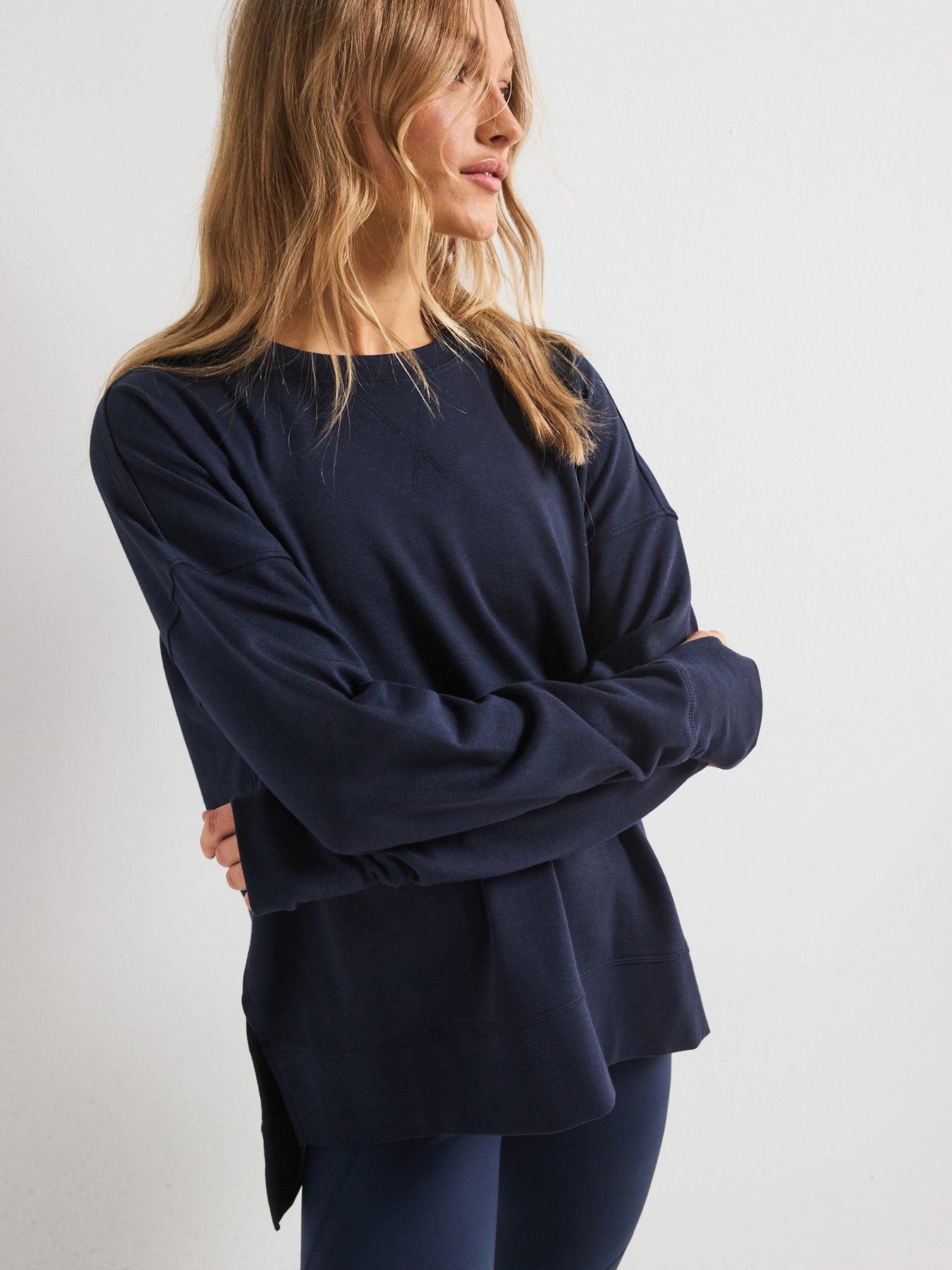 undefined Womens Training After Class Longline Sweatshirt - Navy