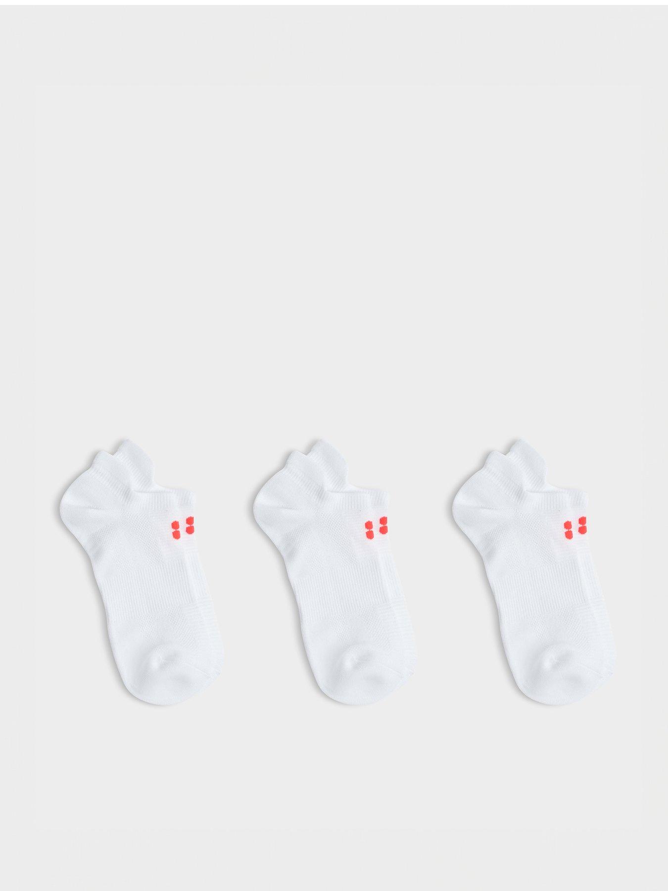 Image of Sweaty Betty Womens Training Lightweight Trainer Socks 3 Pack - White