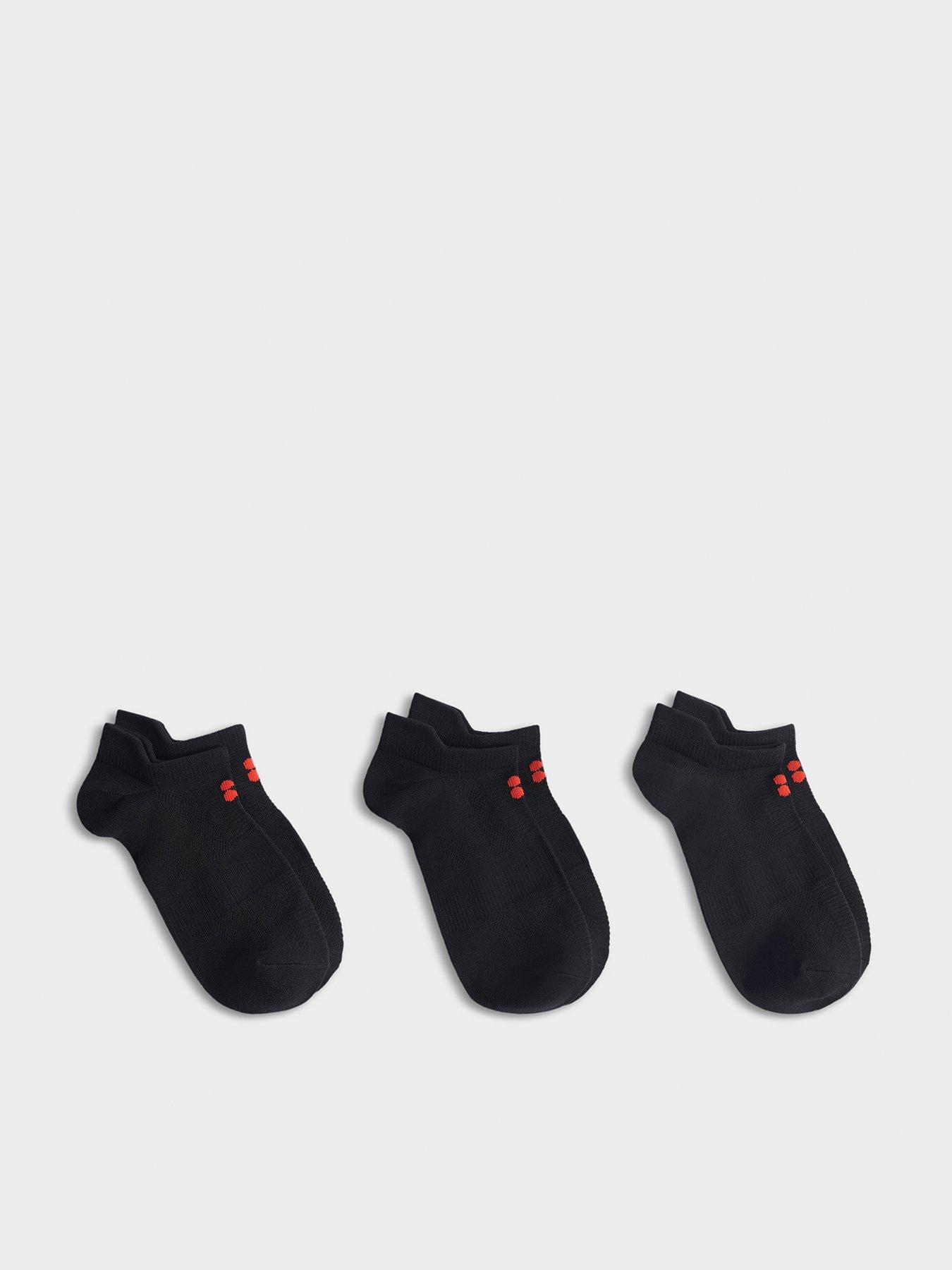 Image 1 of 4 of Sweaty Betty Womens Training Lightweight Trainer Socks 3 Pack - Black