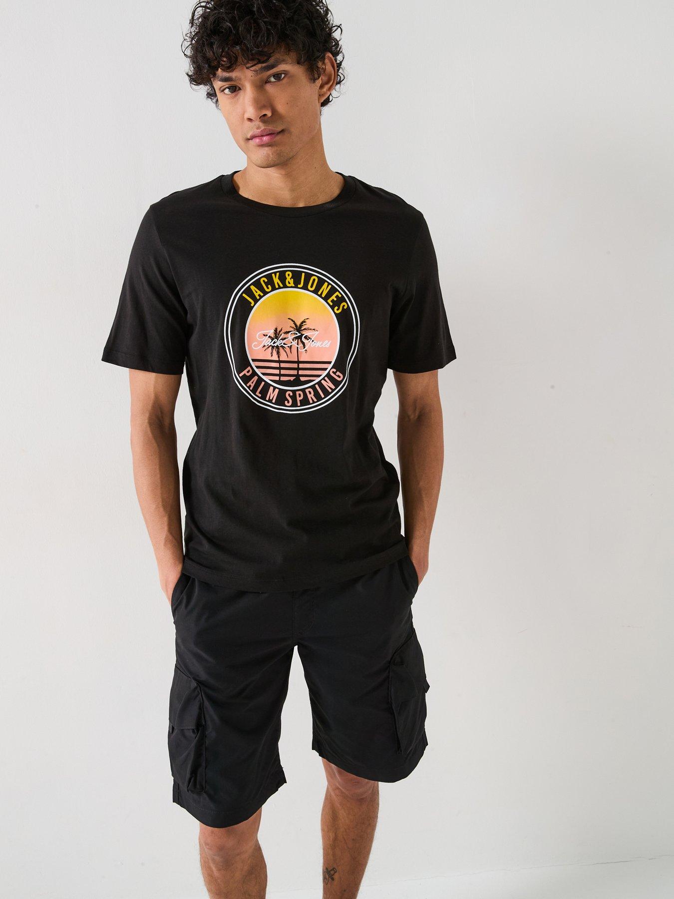 undefined Palm Circle Graphic T-Shirt - Black