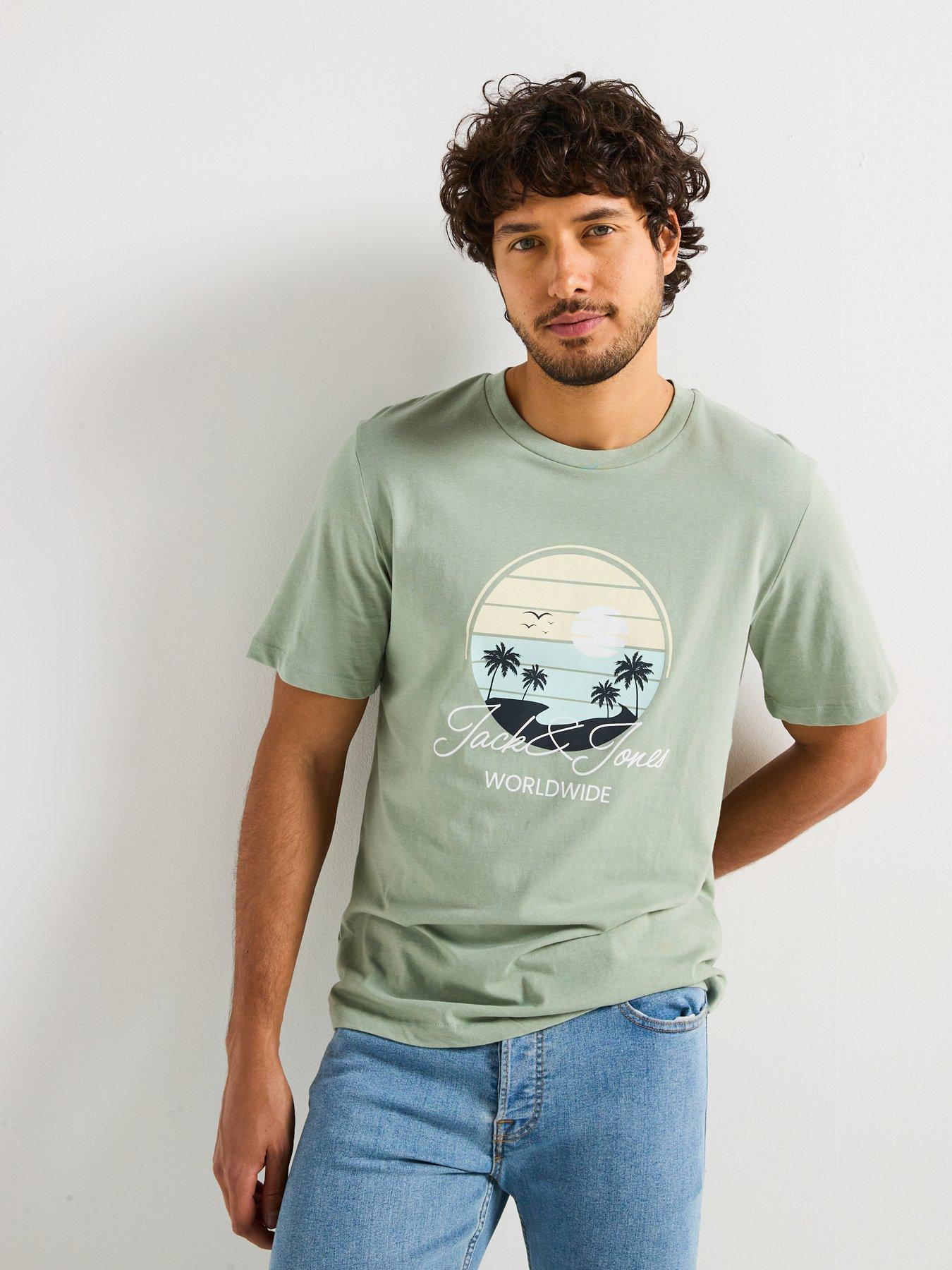 undefined Palm Circle Graphic T-Shirt - Iceberg Green