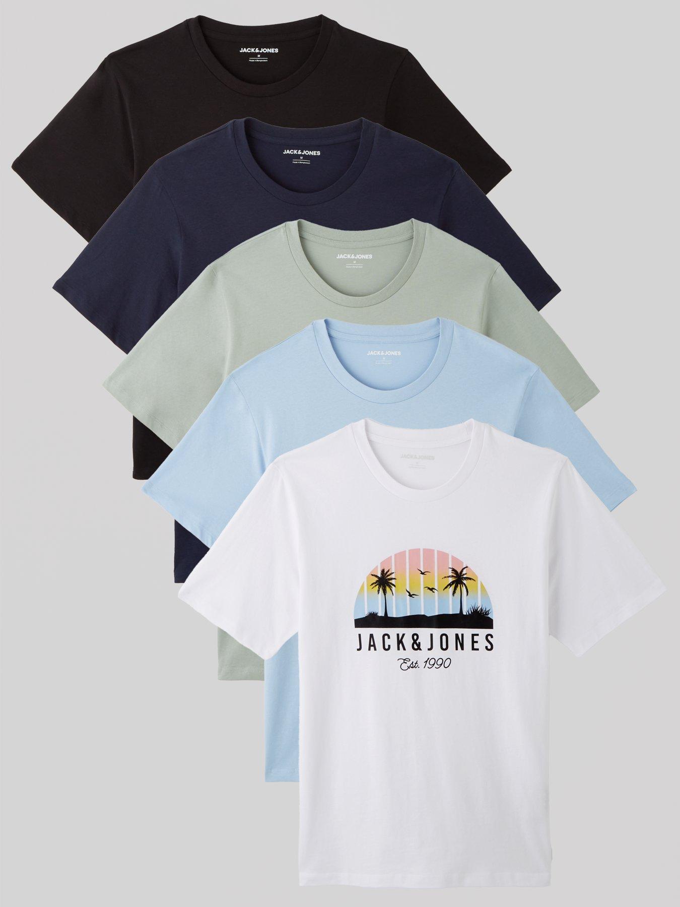 undefined 5-Pack of Palm Print T-Shirt - Multi