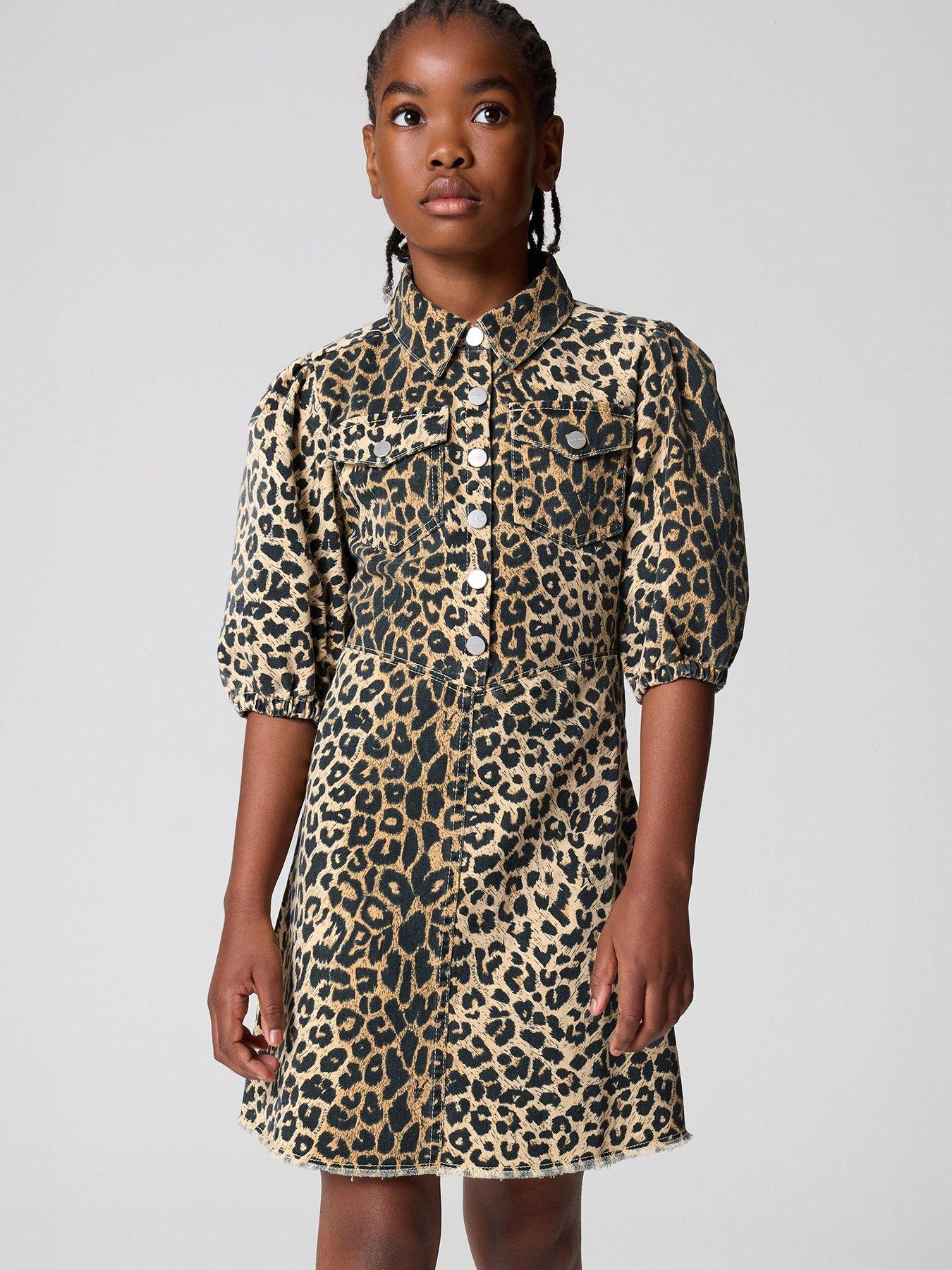undefined Girls Jackie Leopard Dress - Multi