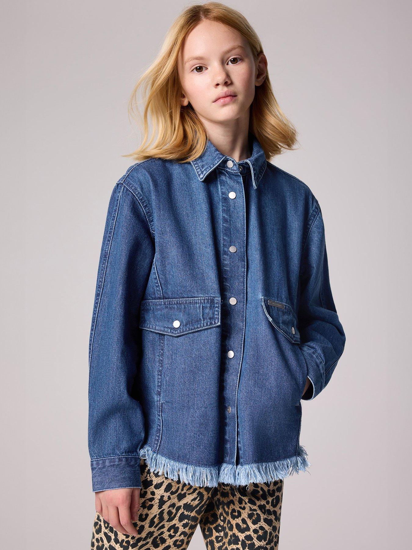 undefined Girls Hettie Oversized Denim Shacket - Blue