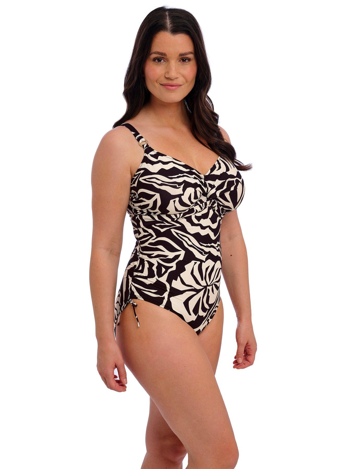 undefined Aruba Nights Underwired Twist Front Swimsuit - Black/cream