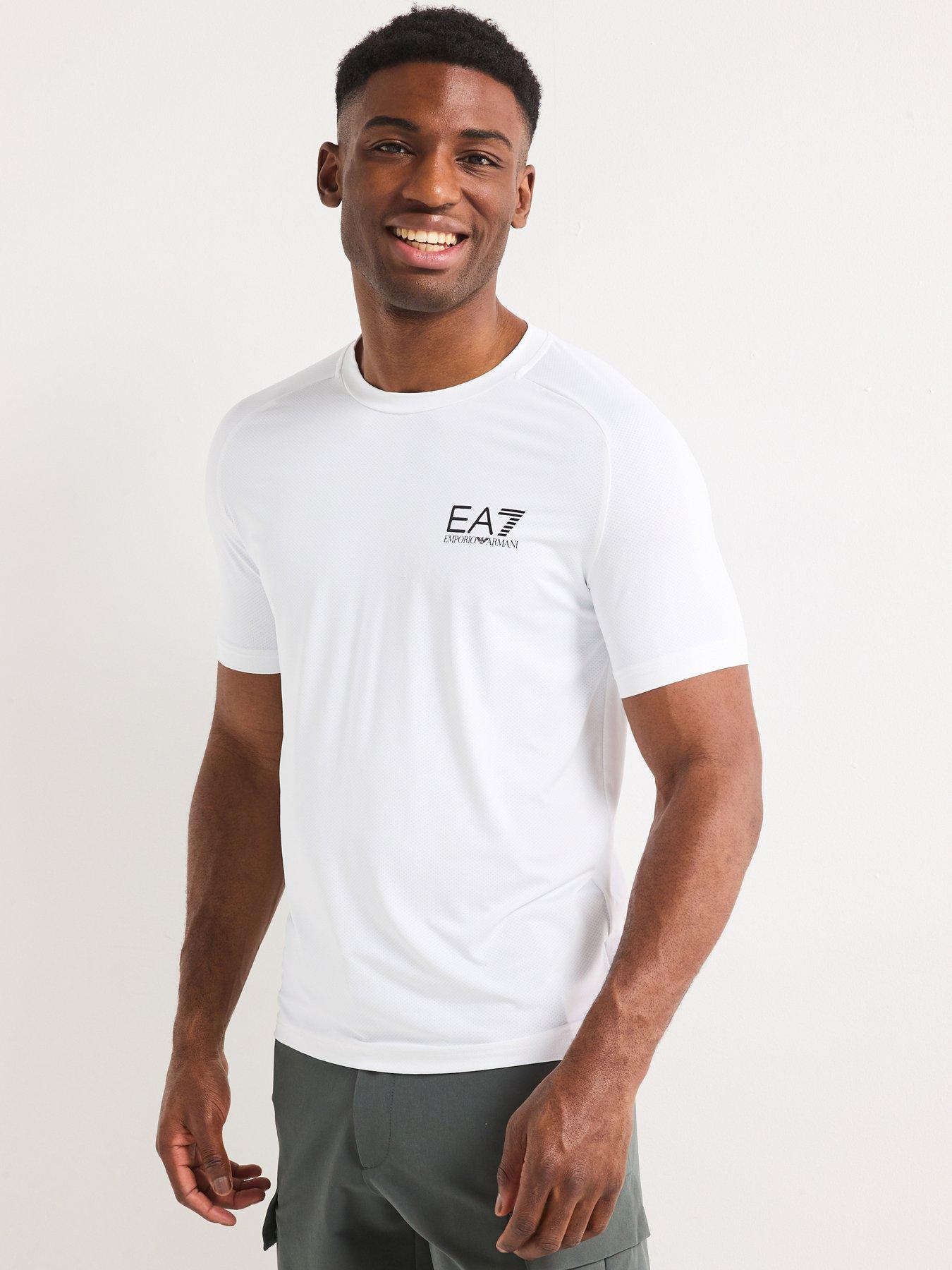 EA7 Emporio Armani Ventus Crew Neck T-Shirt, White, Size 3Xl, Men