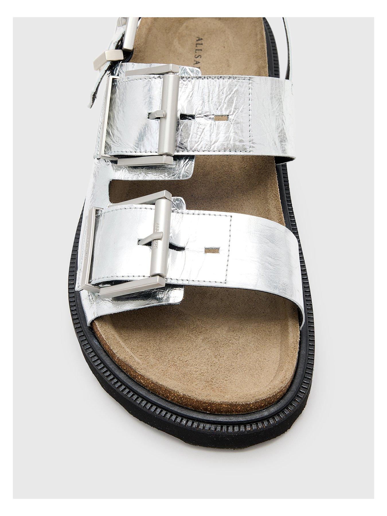 Image 4 of 6 of AllSaints Isla Sandal - Silver