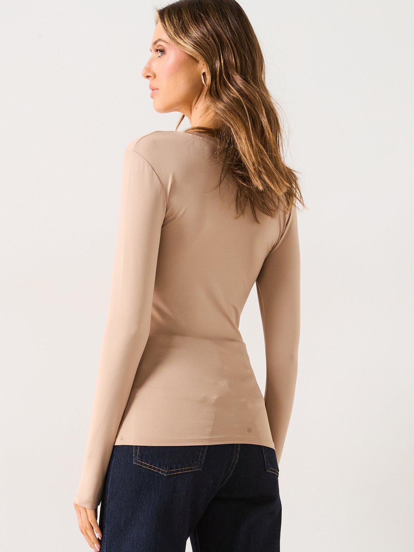 Image 2 of 5 of V by Very Soft Touch Essential Long Sleeve Top - Taupe