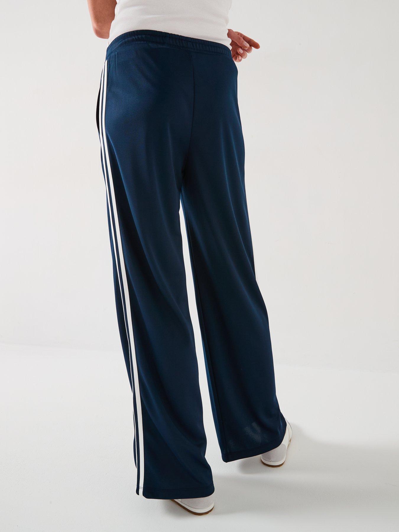 Image 2 of 6 of V by Very Side Stripe Pin Tuck Wide Leg Jogger - Navy