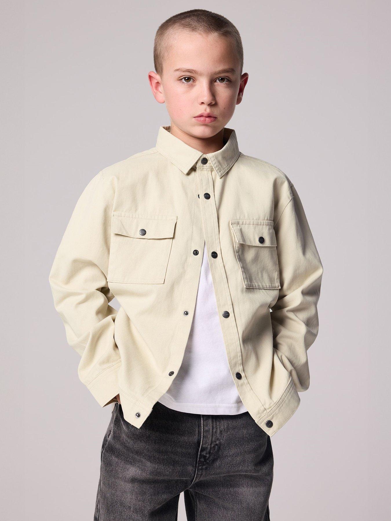undefined Boys Shacket Set - Beige