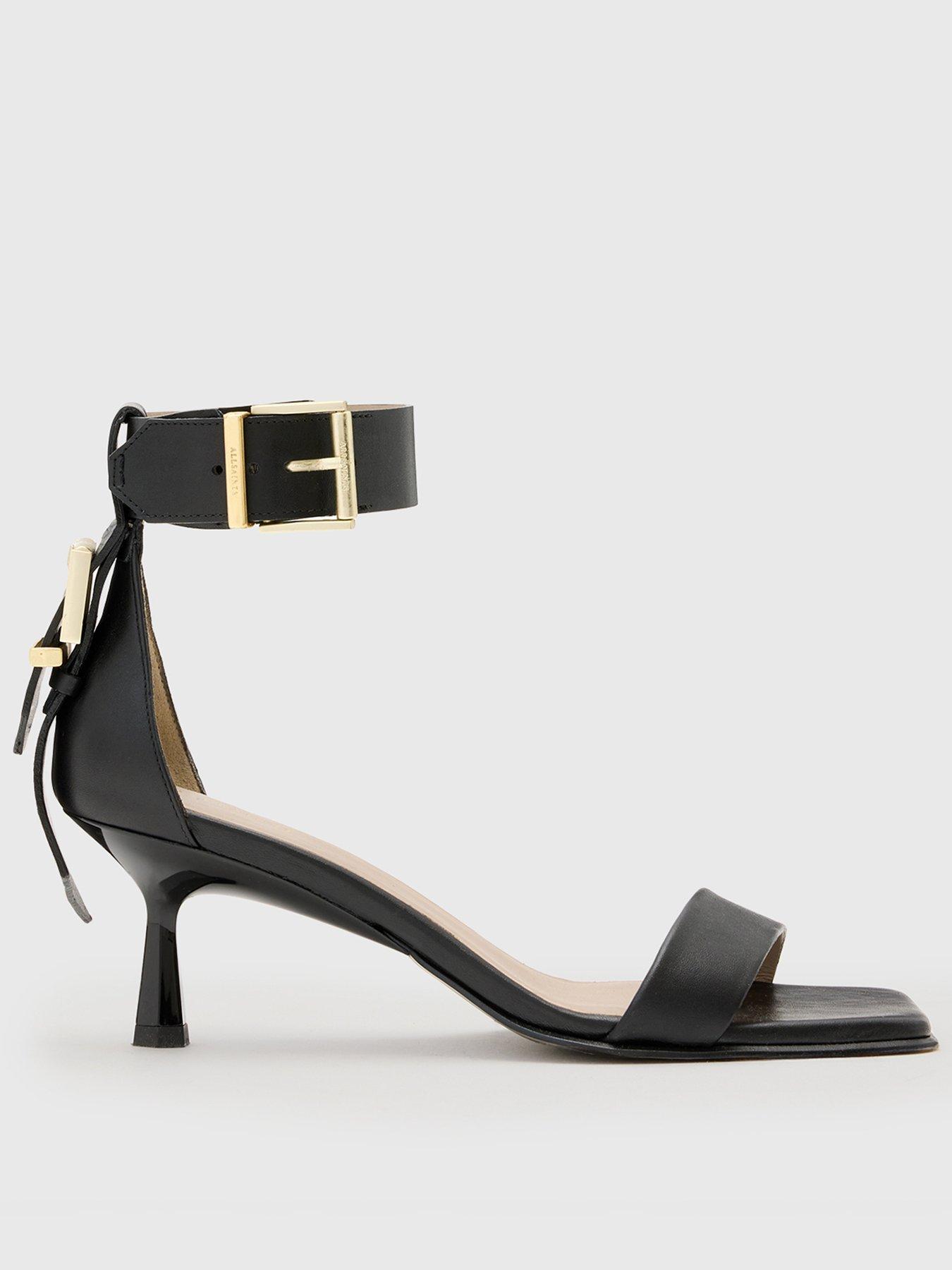 AllSaints Noir Square Toe Heeled Sandal - Black | Very AllSaints Noir Square Toe Heeled Sandal - Black | Very