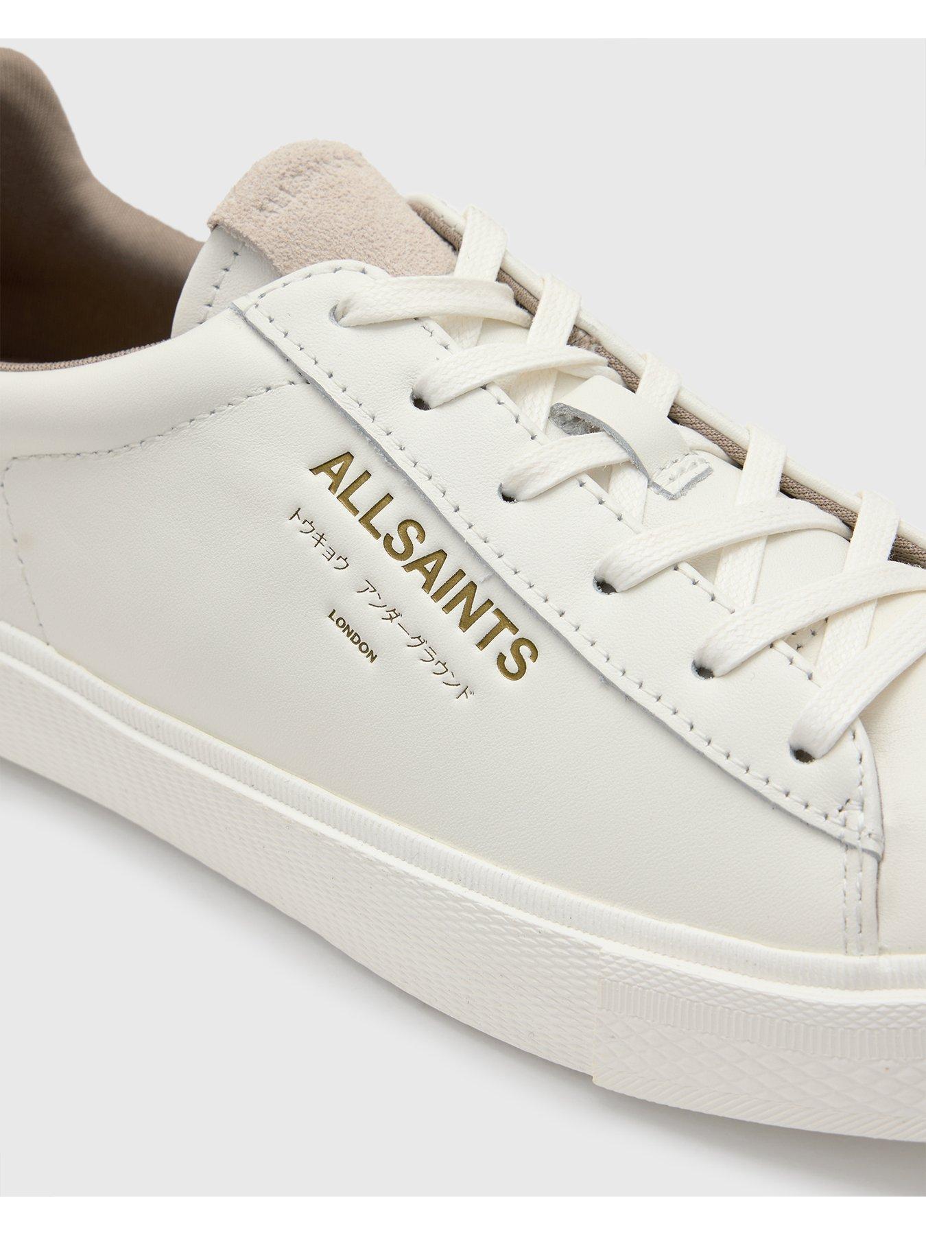 AllSaints Underground Leather Low Top Trainers White/Off White