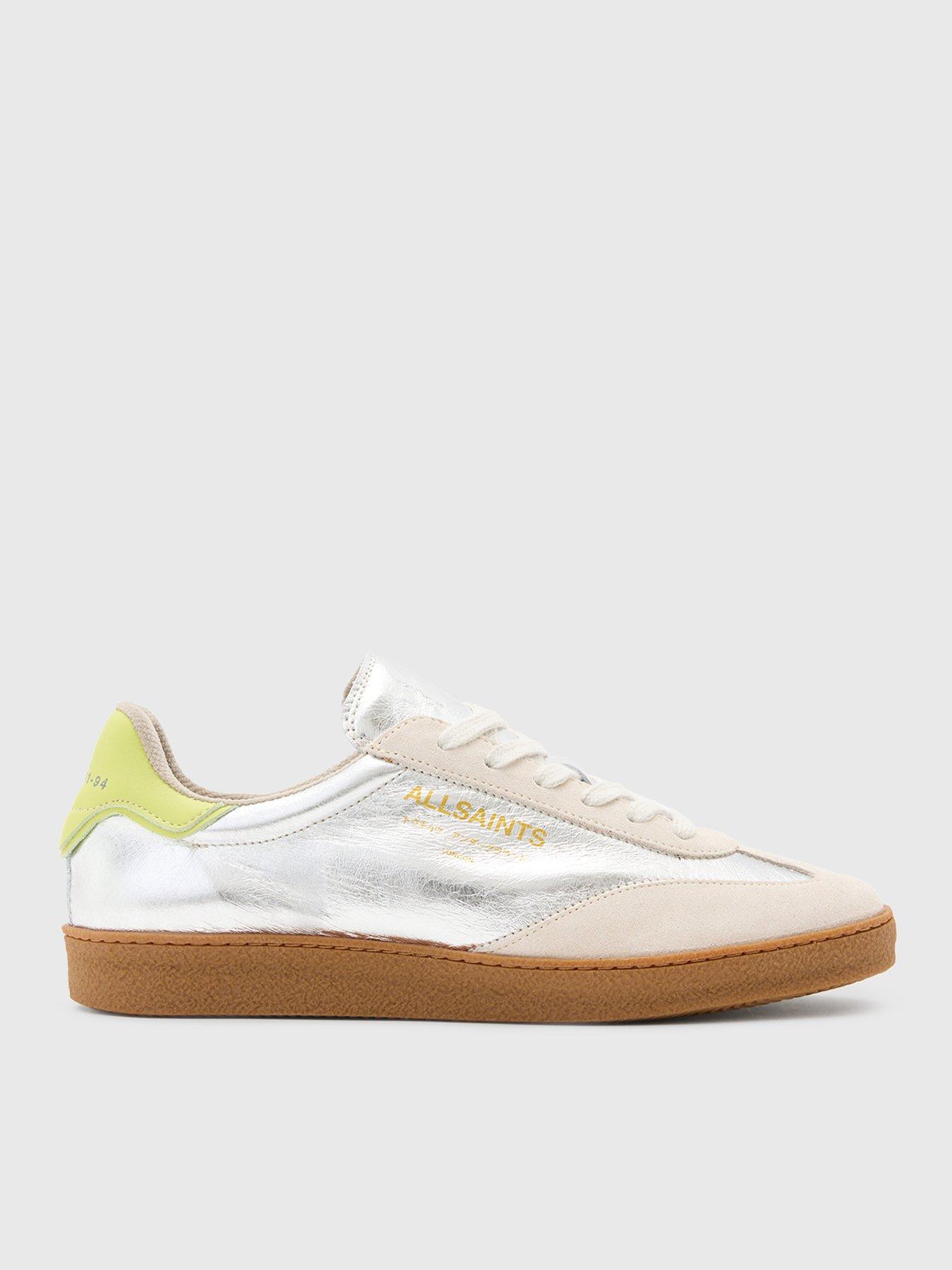 undefined Thelma Metallic Low Top Trainers - Silver/White
