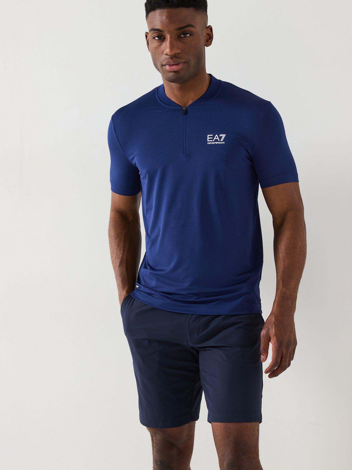 undefined Baseball Collar T-Shirt - Dark Blue