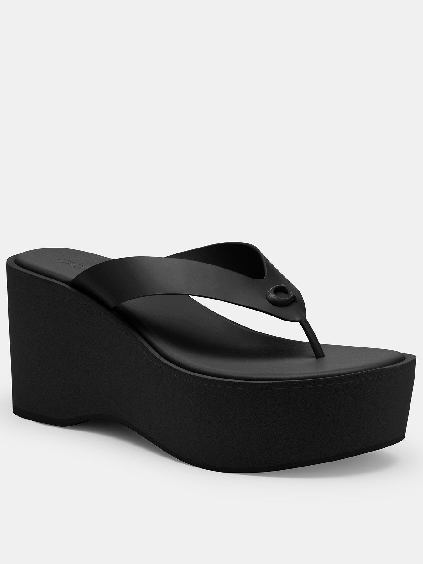undefined Sculpted C Platform Leather Flip Flop