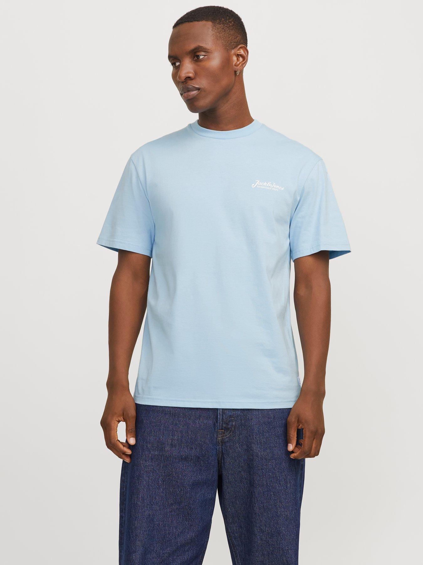 undefined Beau Script Logo T-Shirt - Light Blue