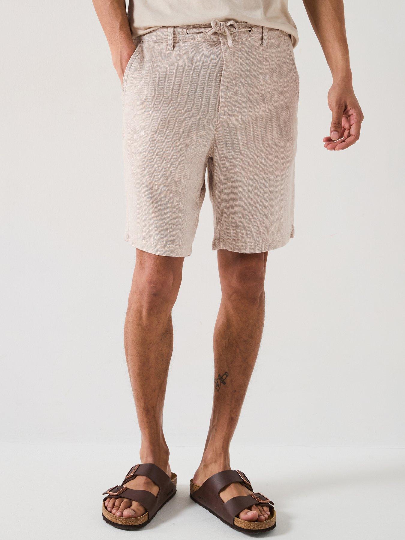 Image 1 of 5 of Jack & Jones Stace Mykonos Herringbone Chino Shorts - Light Natural