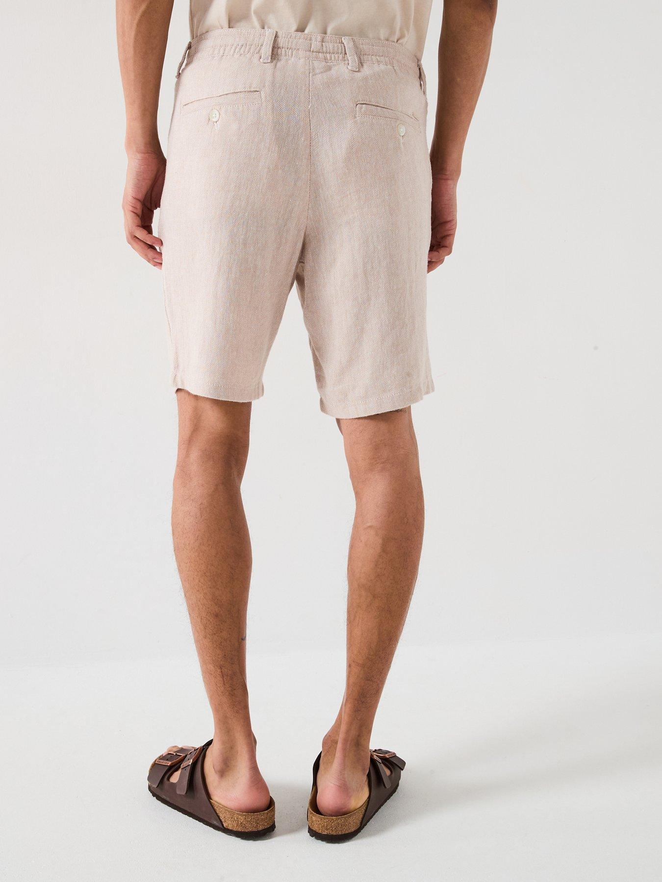 Image 2 of 5 of Jack & Jones Stace Mykonos Herringbone Chino Shorts - Light Natural