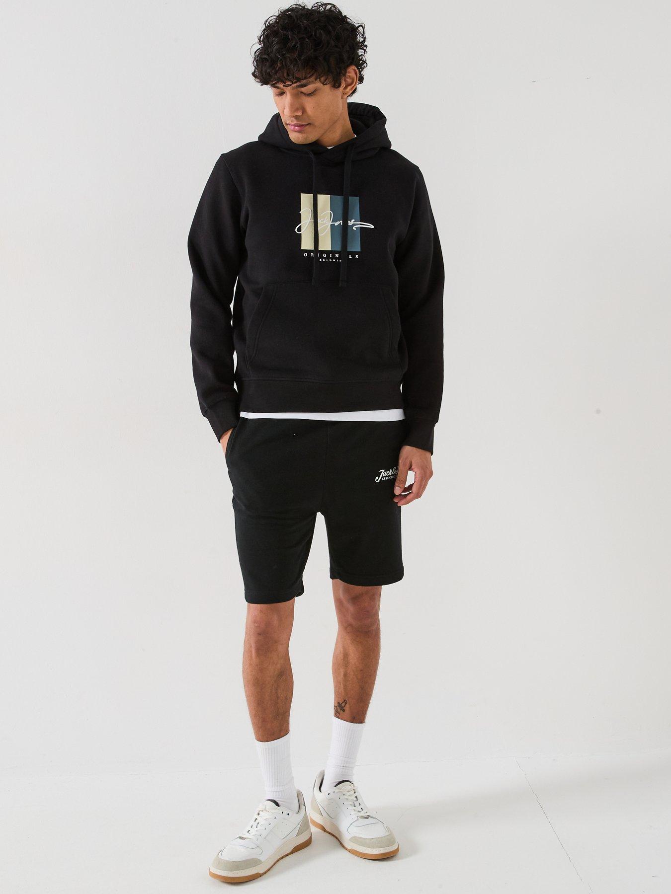 Image 3 of 5 of Jack & Jones Gordon Beau Script Sweat Shorts - Black