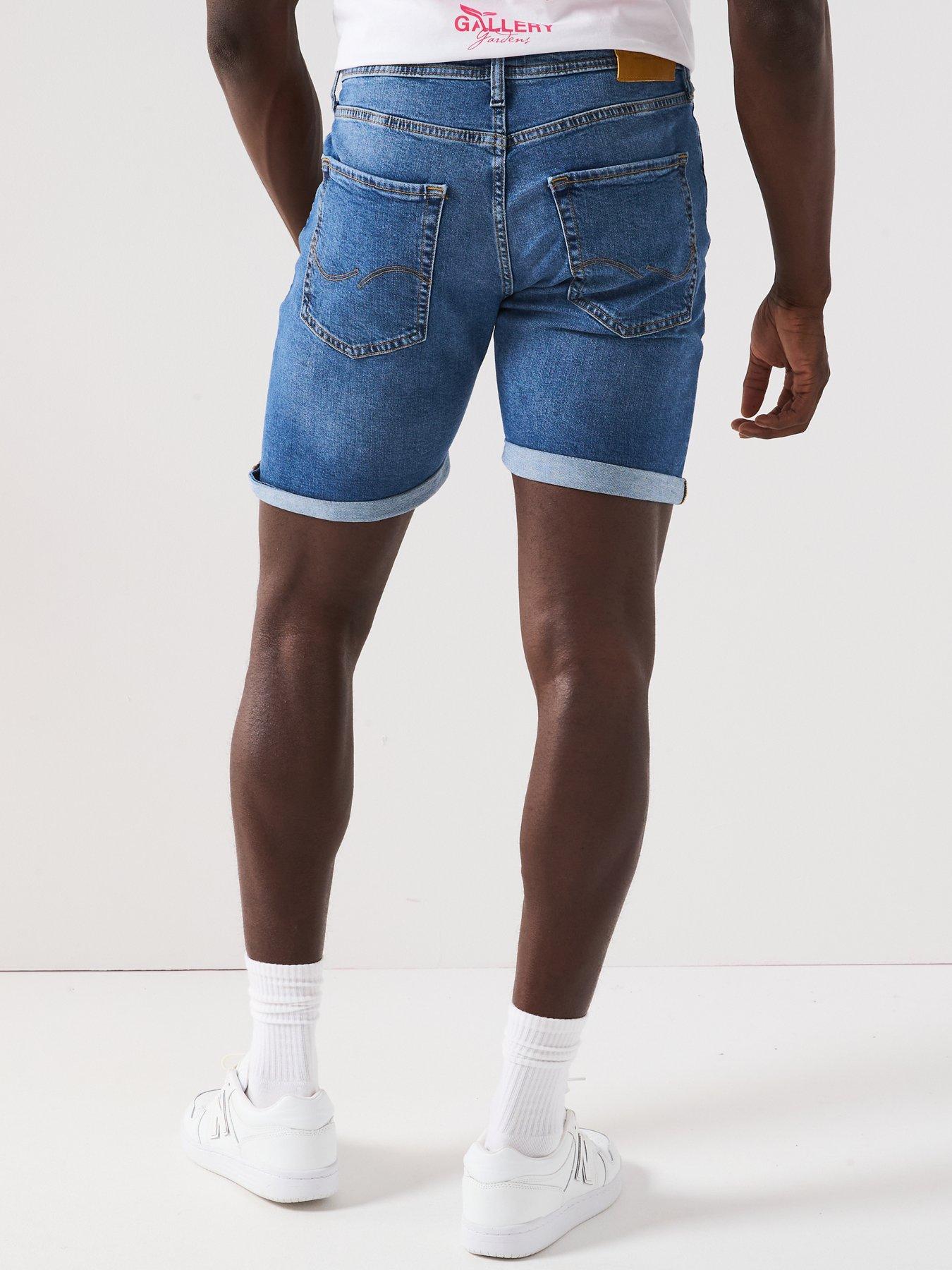 Image 2 of 6 of Jack & Jones Rick Original Distressed Denim Shorts - Blue Denim