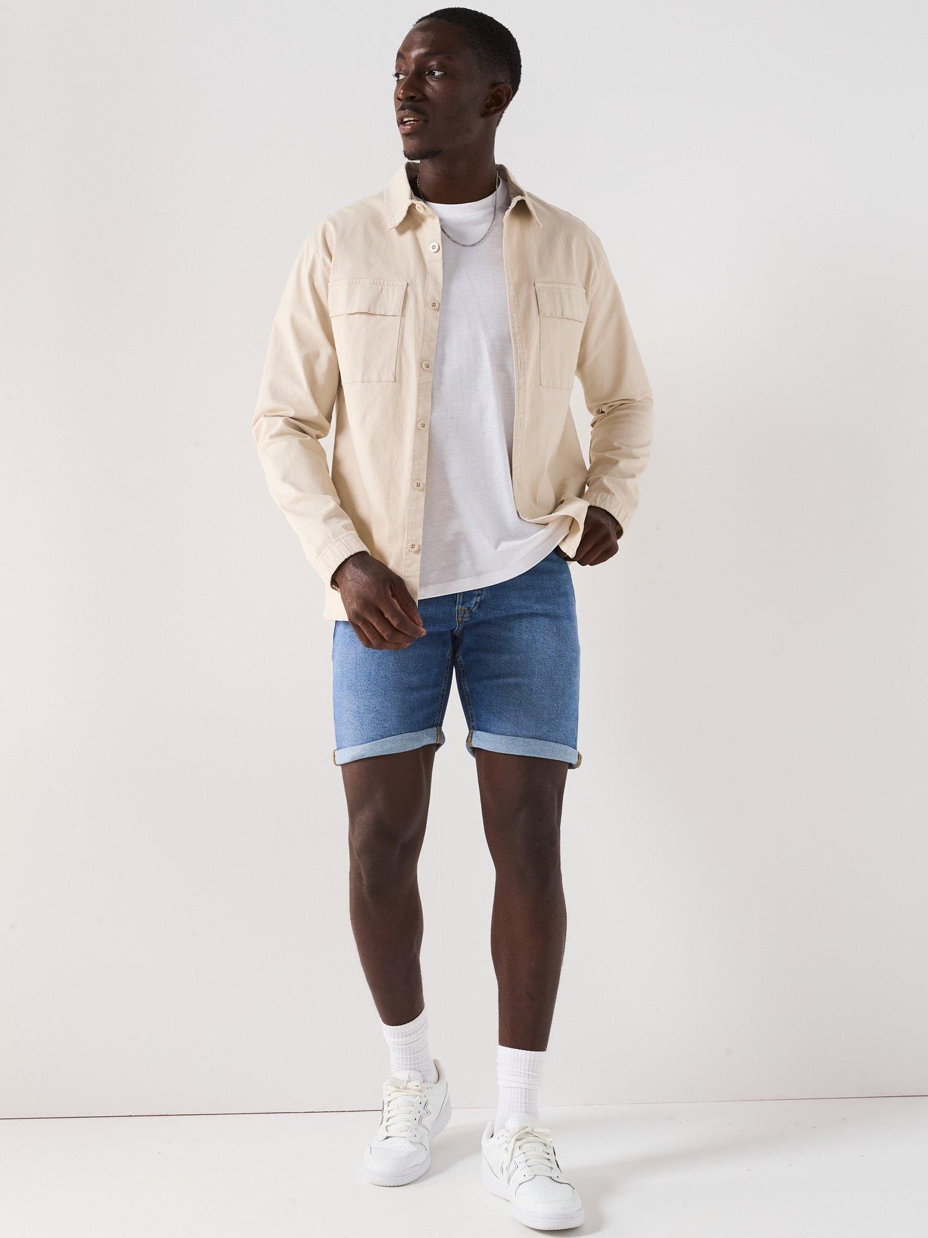 Image 3 of 6 of Jack & Jones Rick Original Distressed Denim Shorts - Blue Denim