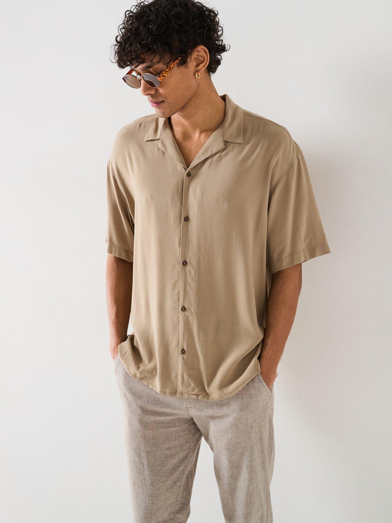 undefined Jeff Solid Resort Shirt - Light Brown