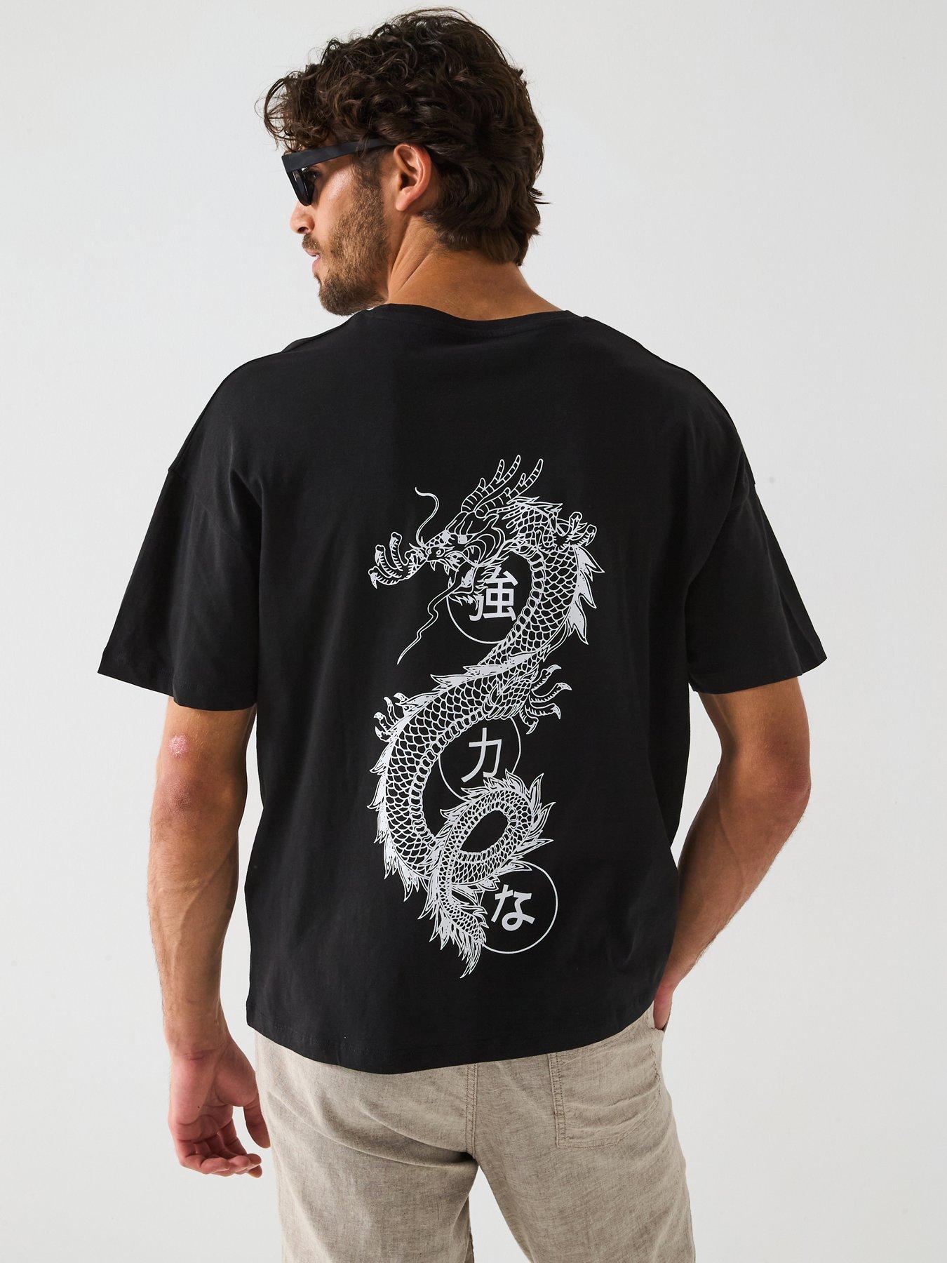 undefined Dragon Back Print T-Shirt - Black