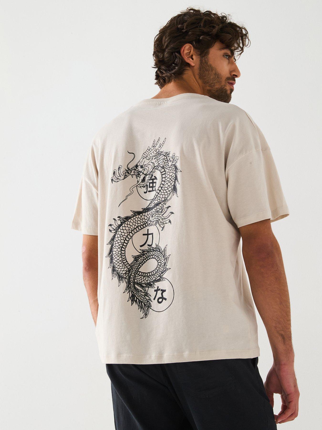 undefined Dragon Back Print T-Shirt - Moonbeam