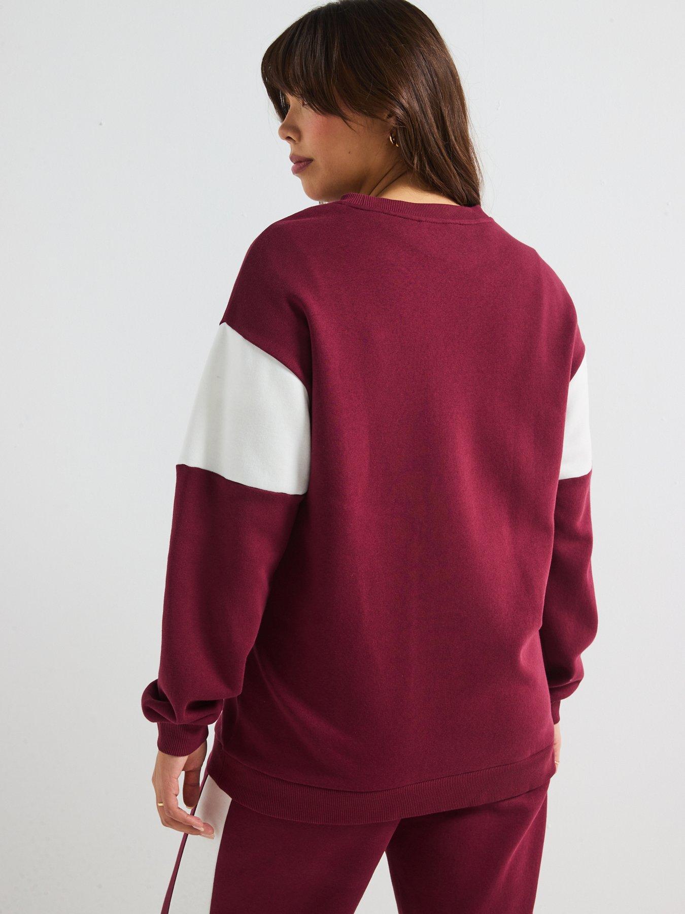 Image 2 of 6 of V by Very Curve Colourblock Paris Sweatshirt - Red