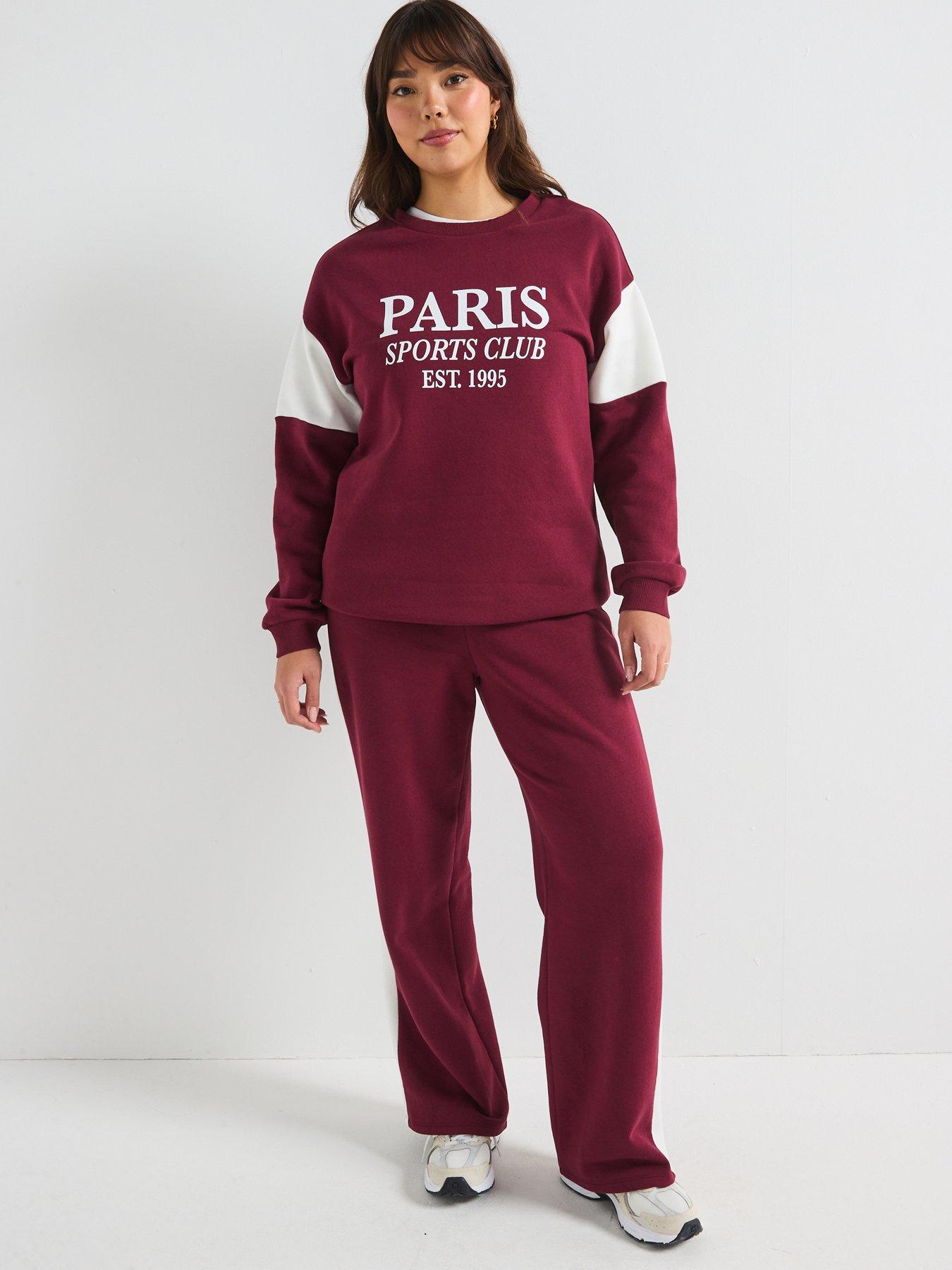 Image 3 of 6 of V by Very Curve Colourblock Paris Sweatshirt - Red