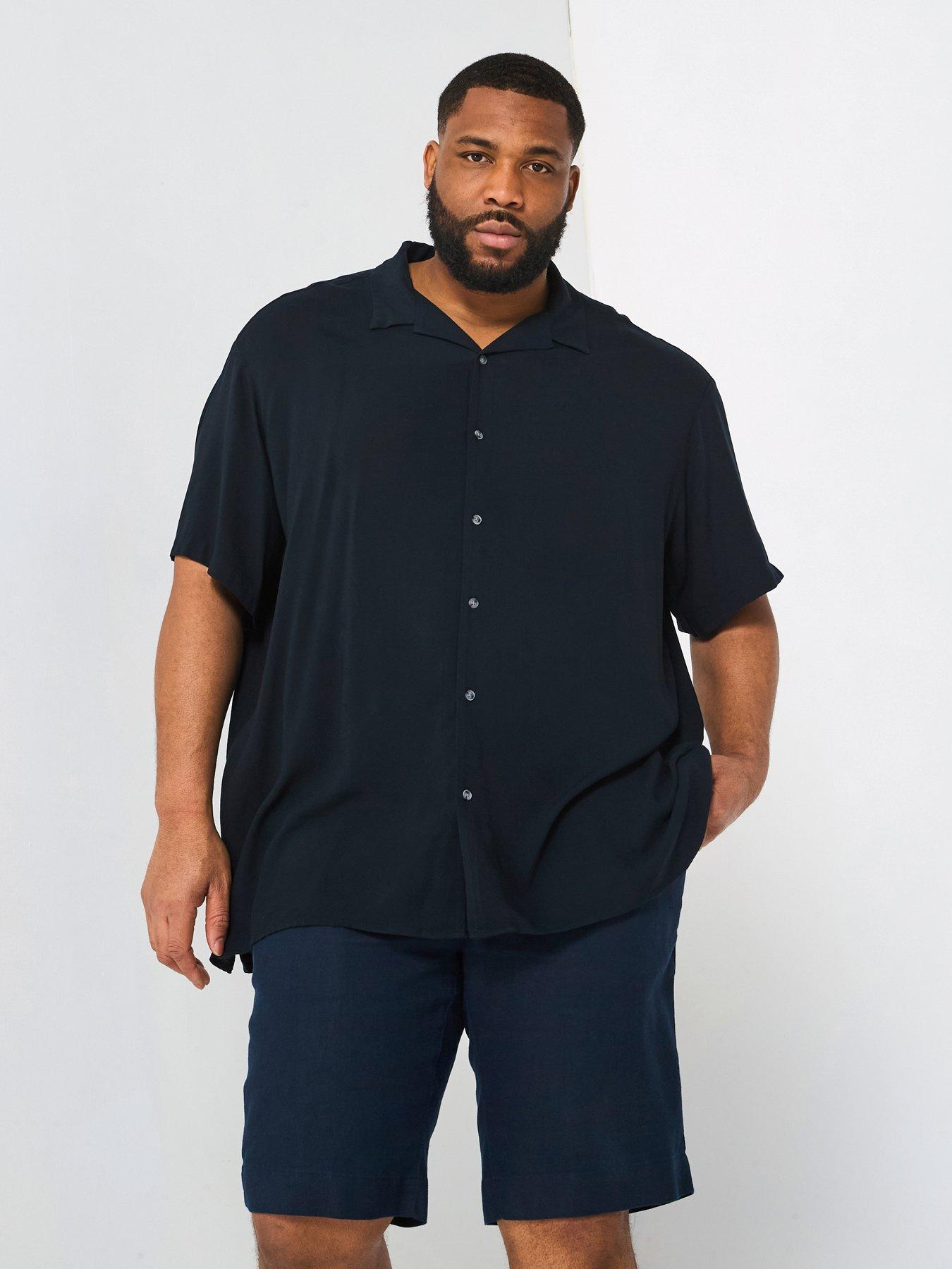 undefined Plus Size Jeff Solid Resort Shirt - Black