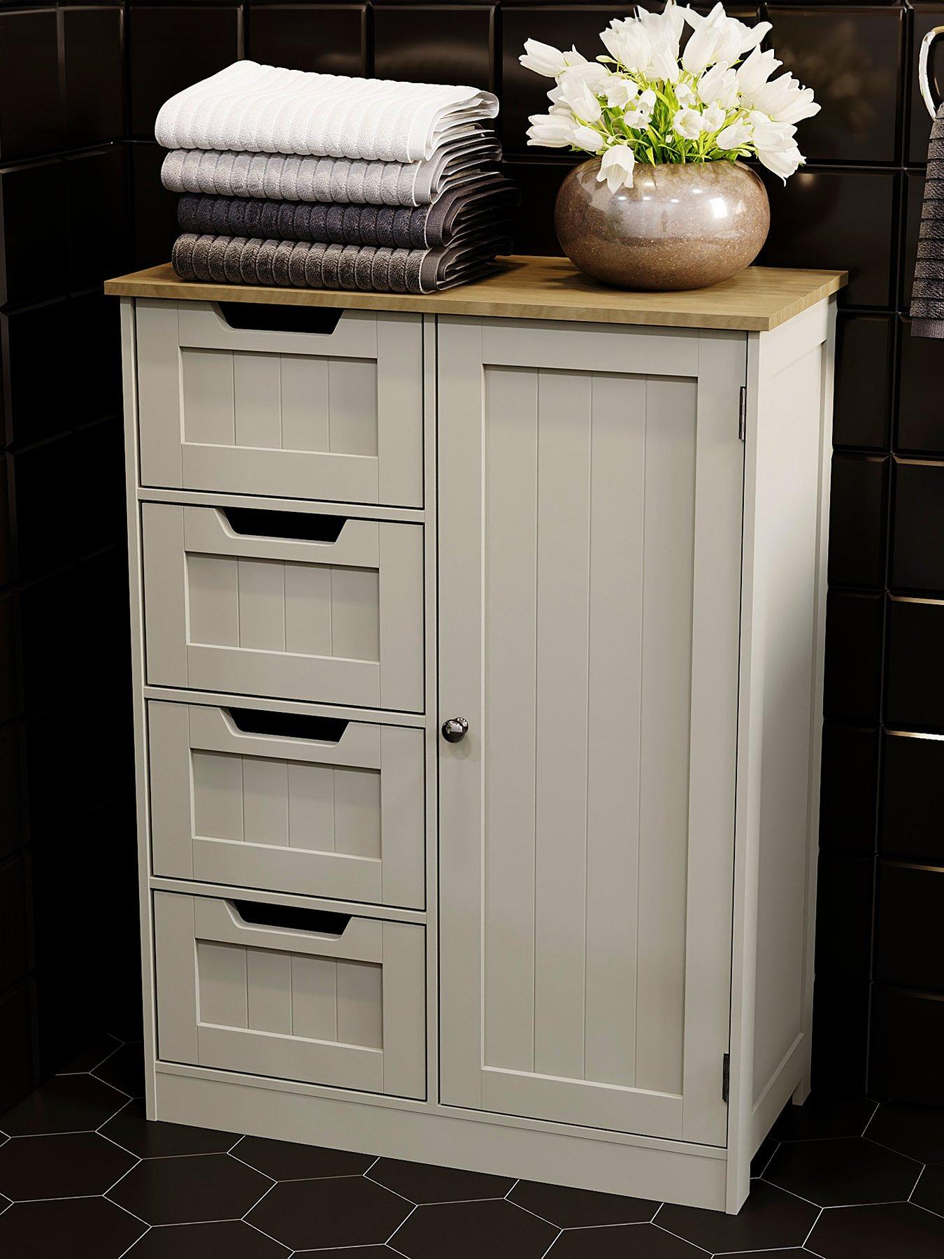 Product photograph of Bath Vida Priano 4 Drawer 1 Door Freestanding Unit from very.co.uk