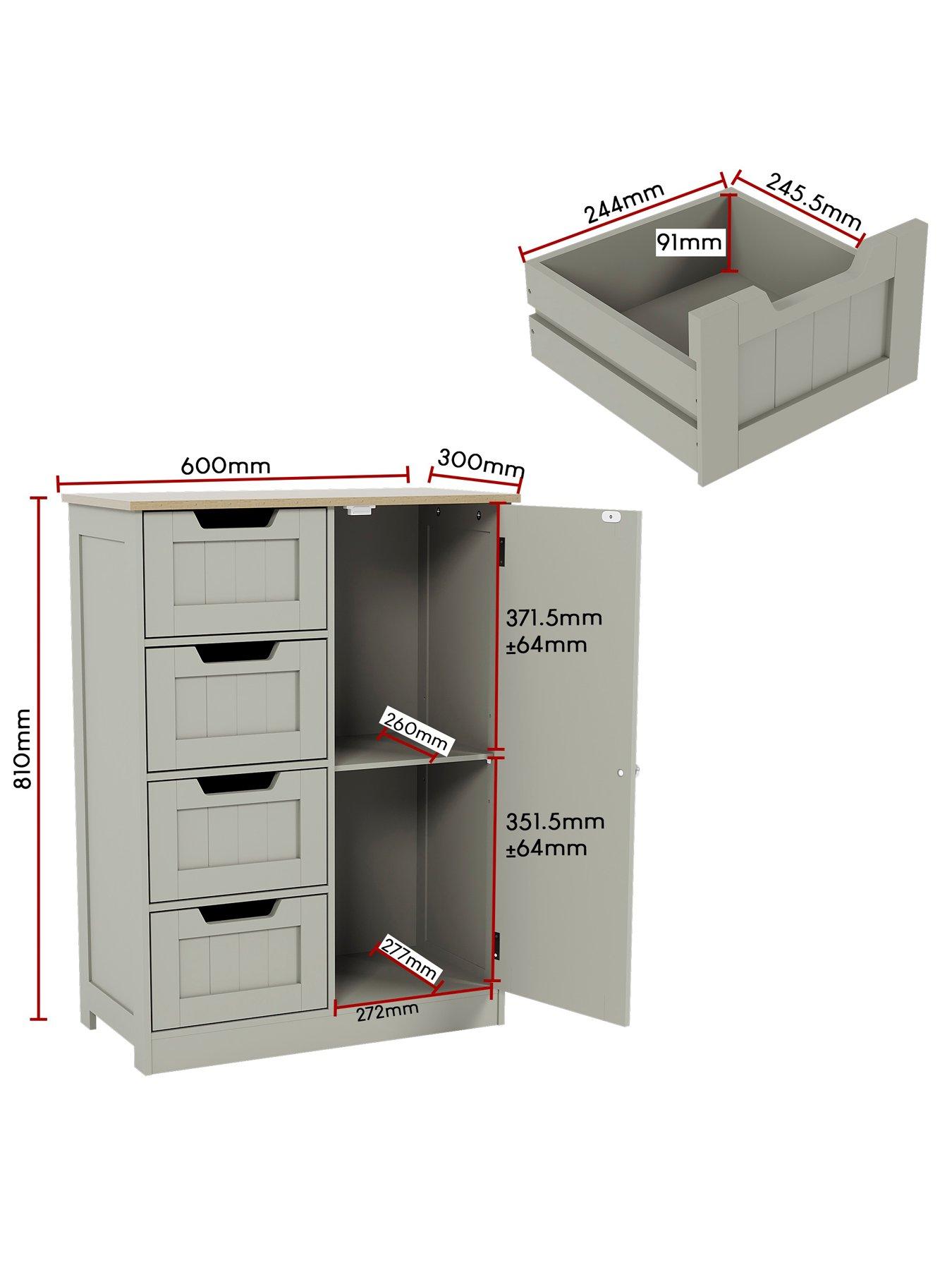 Image 7 of 7 of Bath Vida Priano 4 Drawer 1 Door Freestanding Unit