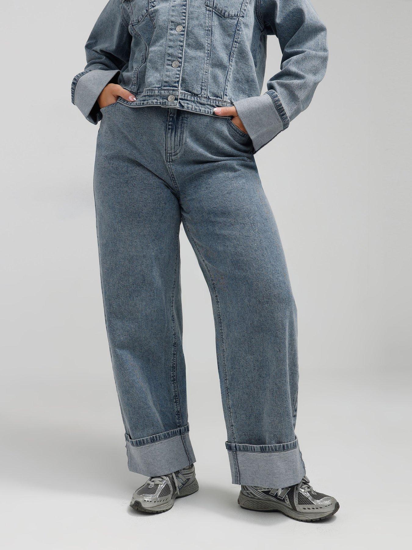 Image 1 of 4 of Yours Curve Fold Over Jean - Blue