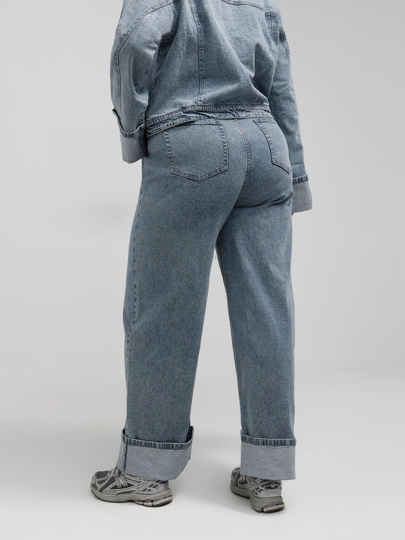 Image 2 of 4 of Yours Curve Fold Over Jean - Blue