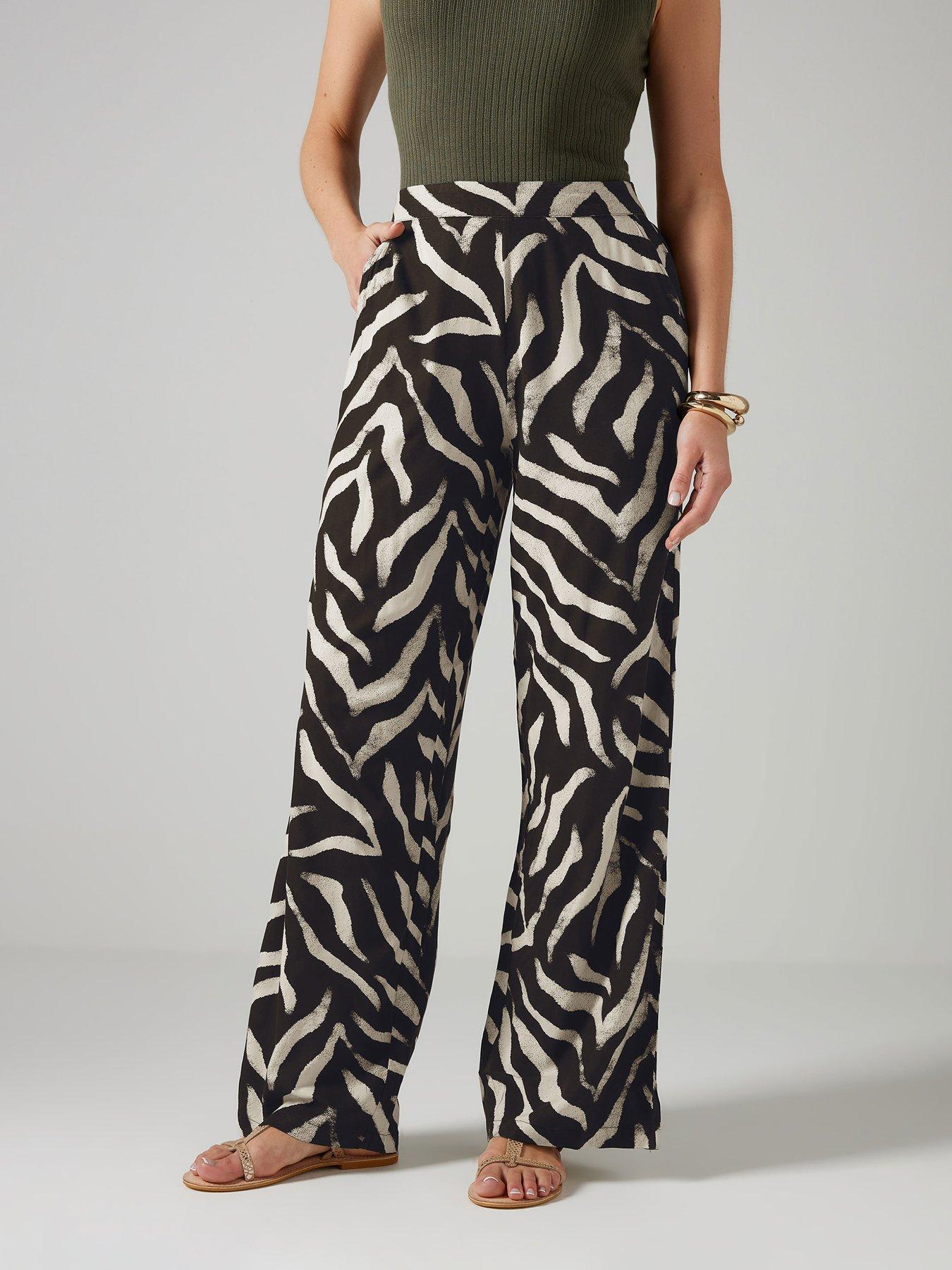 undefined Tall Zebra Print Wide Leg Trouser 36"
