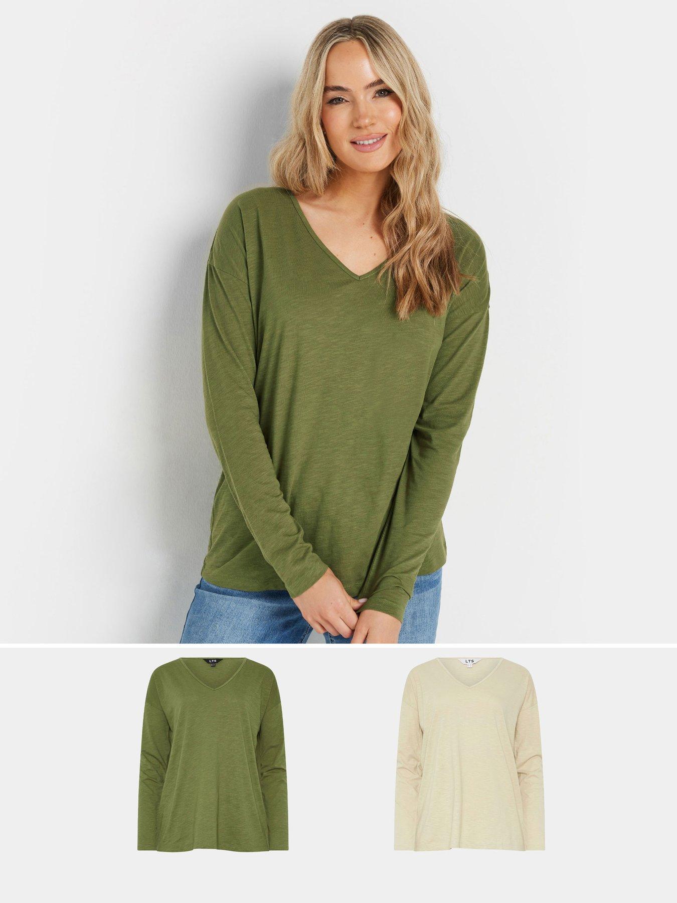 undefined Tall 2 Pack V Neck T Shirt - Multi