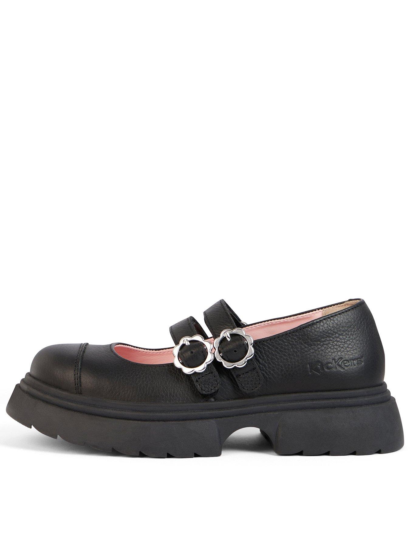 Kickers Kenzi Junior Leather MJ Shoes - Black