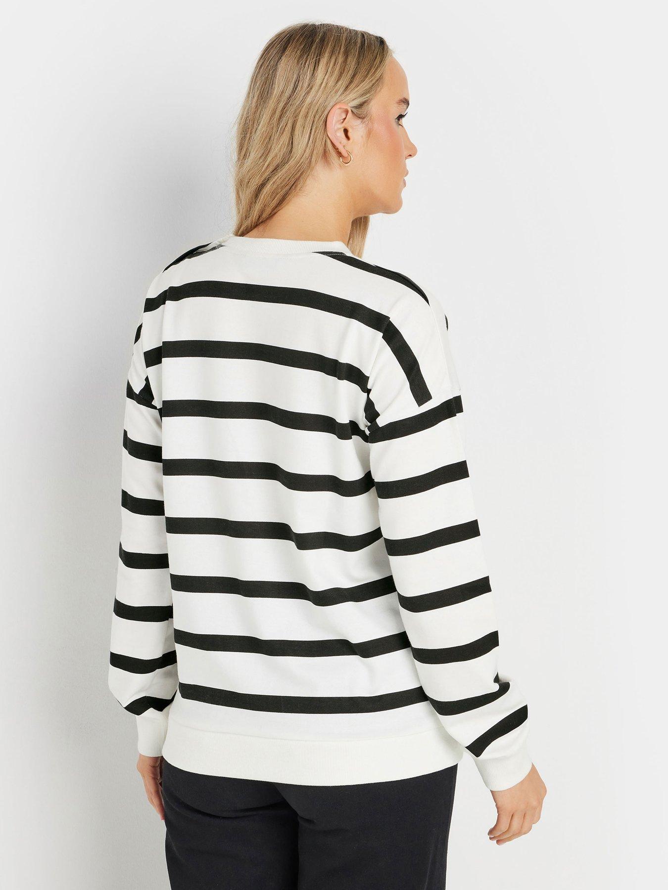 Image 2 of 4 of Long Tall Sally Tall Stripe Popper Sweat