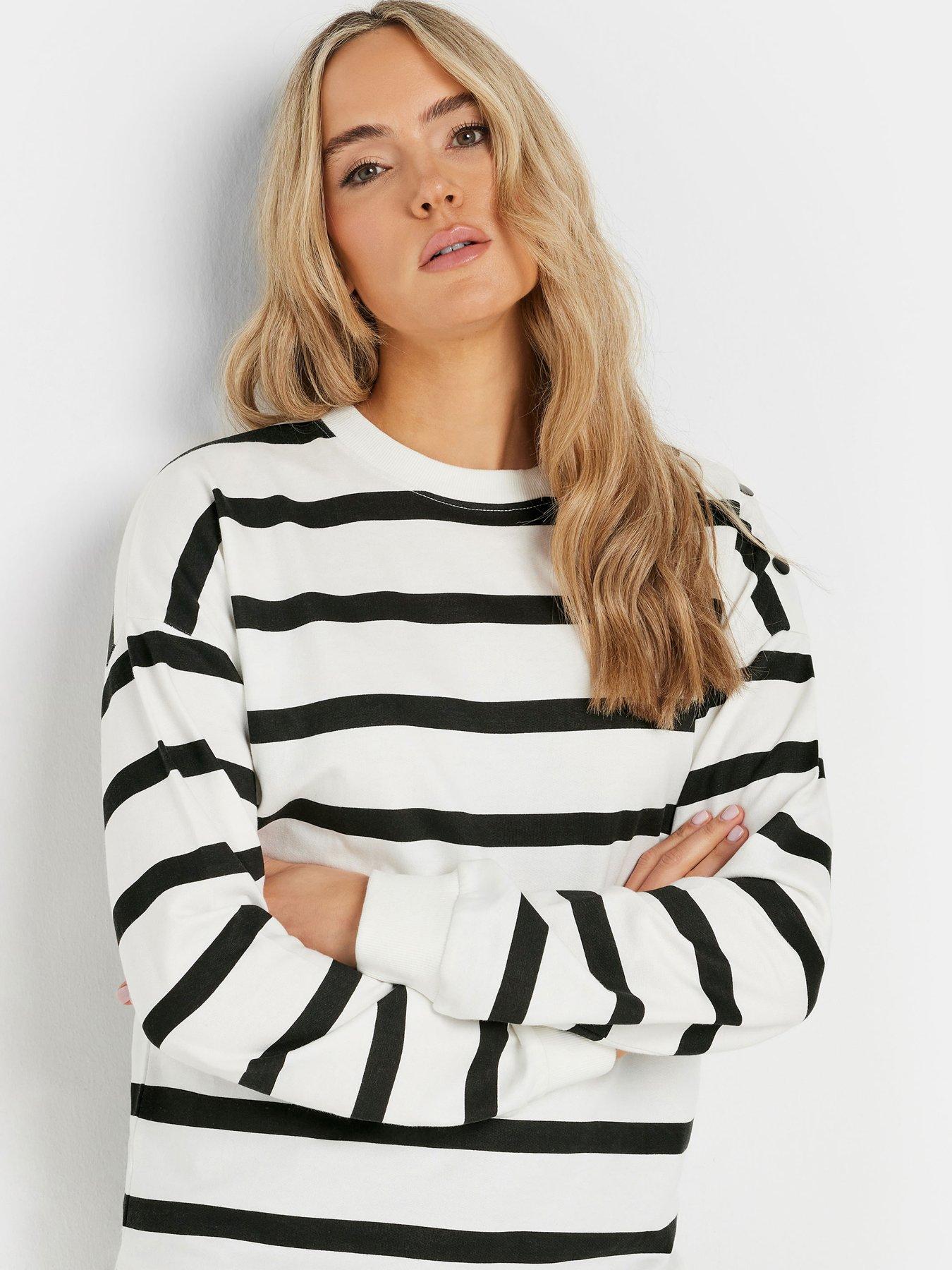 Image 4 of 4 of Long Tall Sally Tall Stripe Popper Sweat