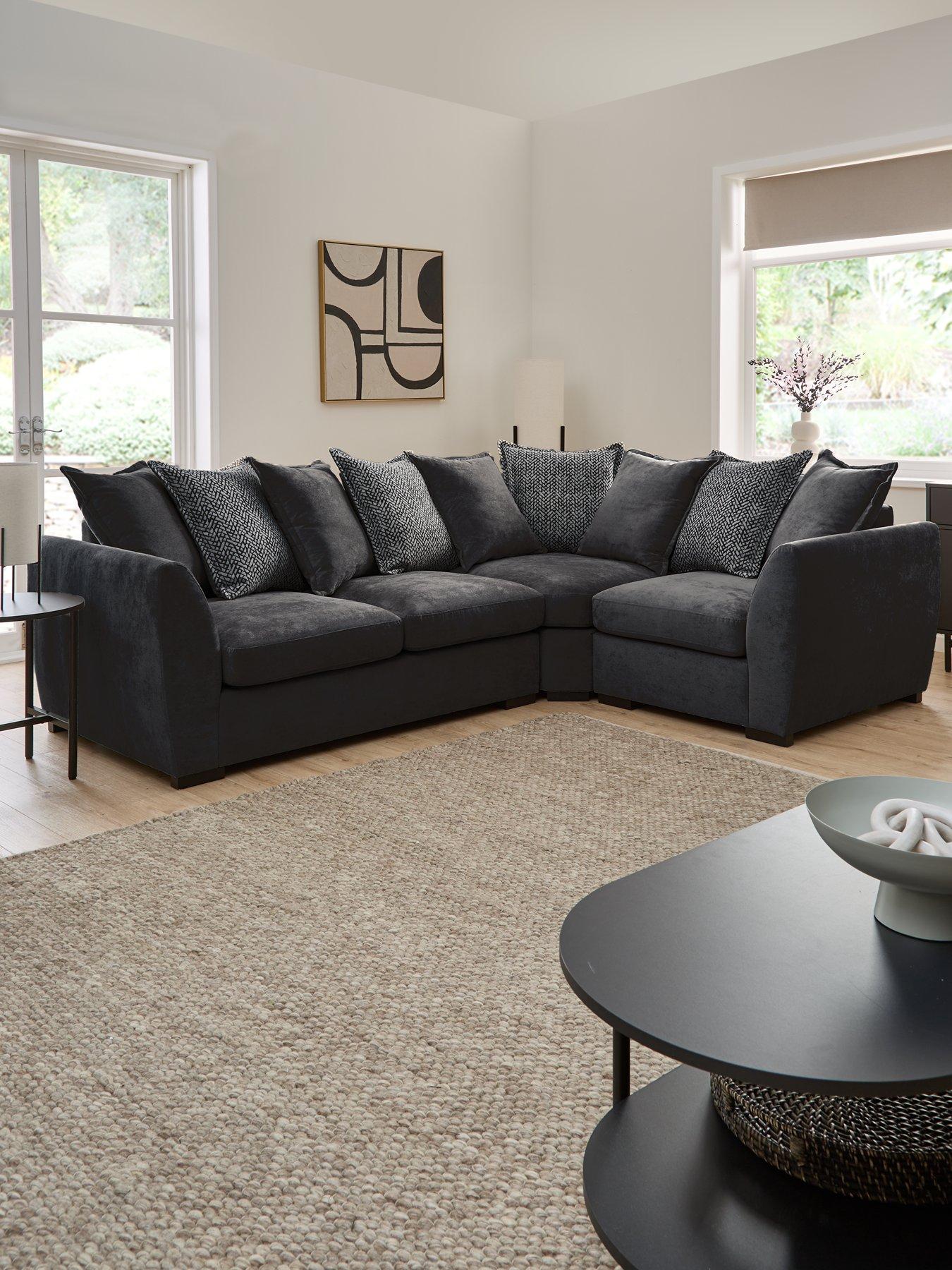 The Very Collection: Havana Fabric Right Hand Double Arm Corner Group - FSC Certified